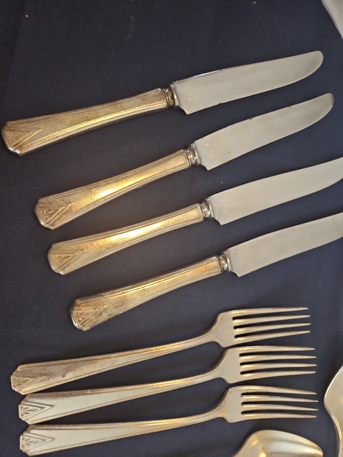 Vgt 19 Pcs Deauville Oneida Community Silver Plate Art Deco Flatware Set