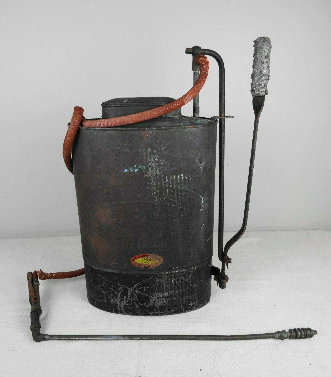 Rare Antique La Sfida Copper Backpack Vineyard Grape Vine Garden Sprayer Italy