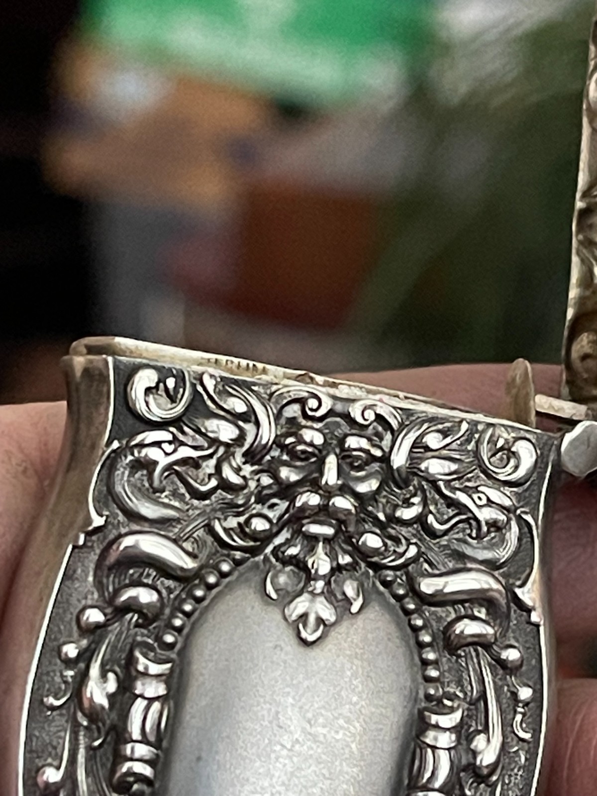 Art Nouveau Floral Match Safe Box Sterling Silver (In very good condition)