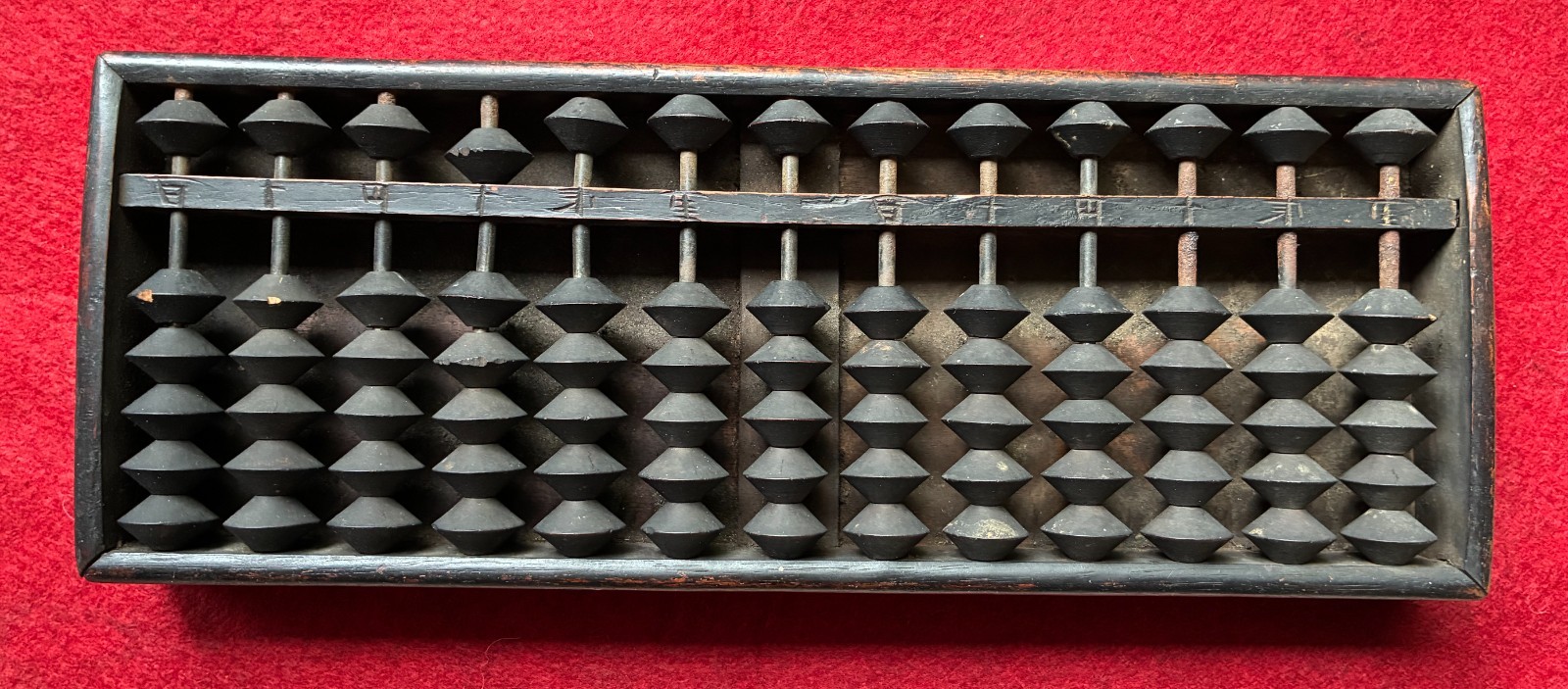 ANTIQUE JAPANESE SOROBAN ABACUS 13 ROWS 6 BEADS MATH CALCULATOR