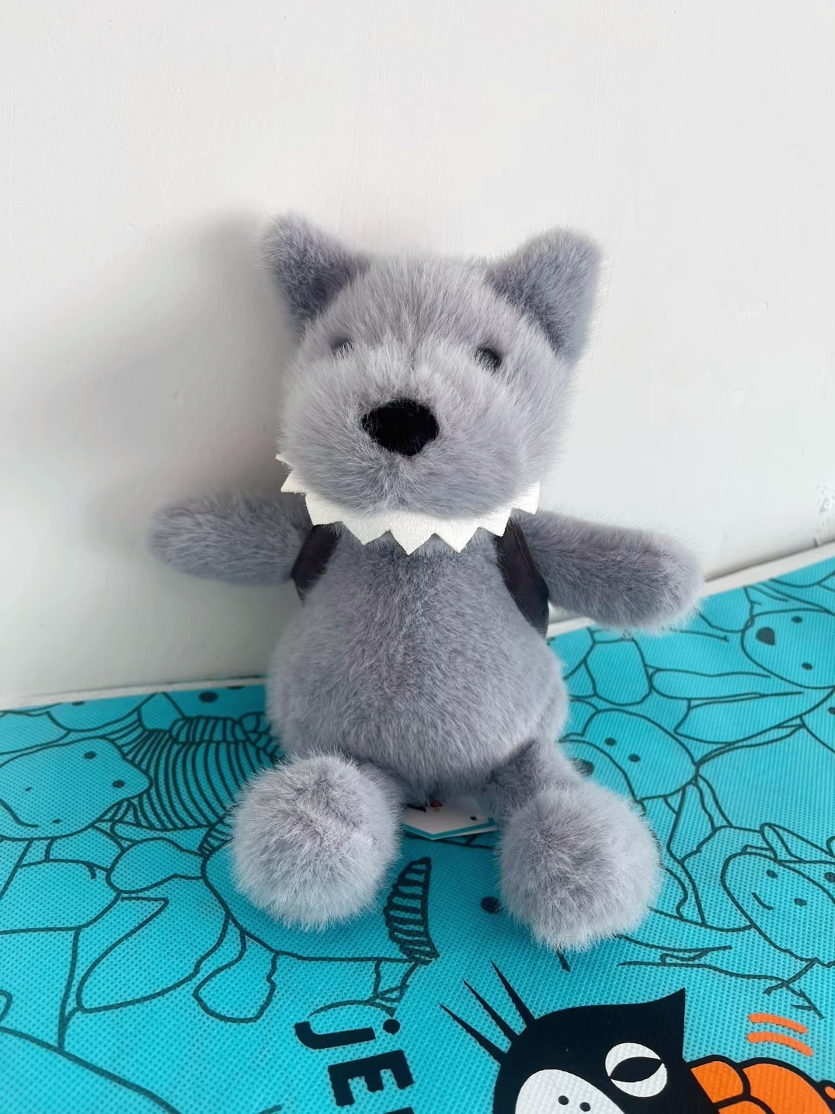 Jellycat Amuseable Fluffy Backpacked Wolf 8in Plush Doll Birthday Gift Kids Toy