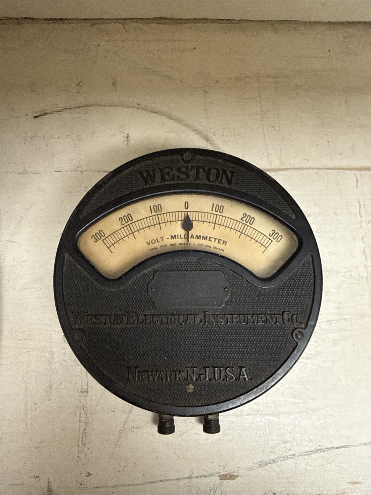 Antique Weston Electrical DC Volt Meter Gauge Model 24 Railroad 6.5”
