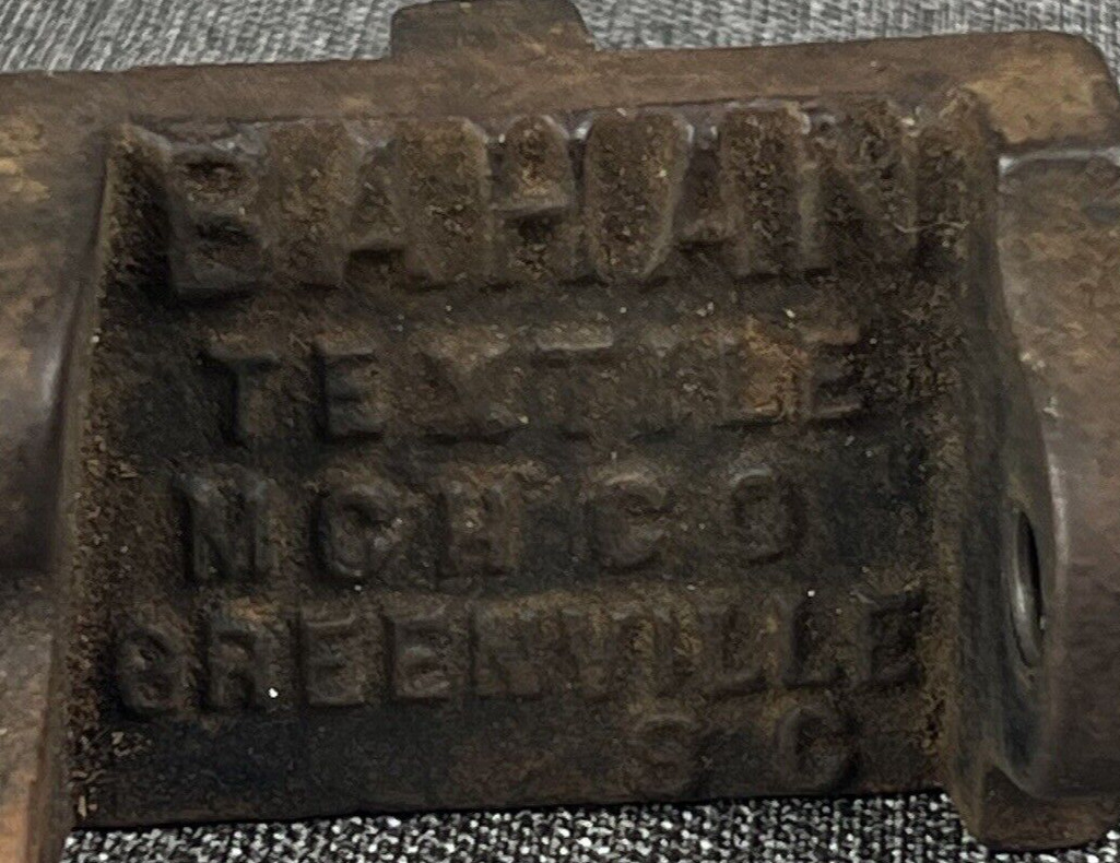 Antique Part – Bahab Textile Machine Co Greenville SC Part (Collectible)