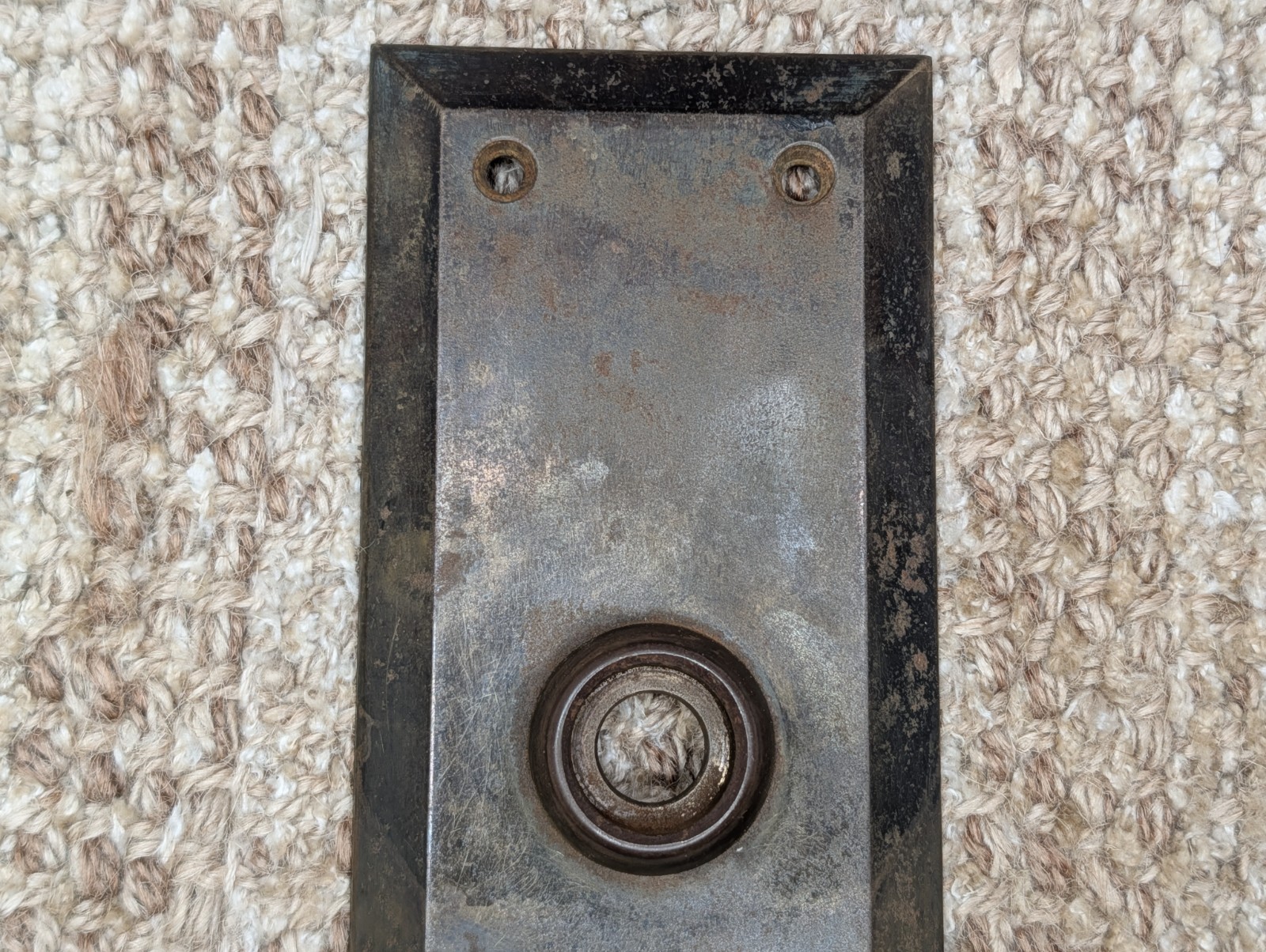 2 3/4″ x 10″ Antique Stamped Steel Door Knob Plate