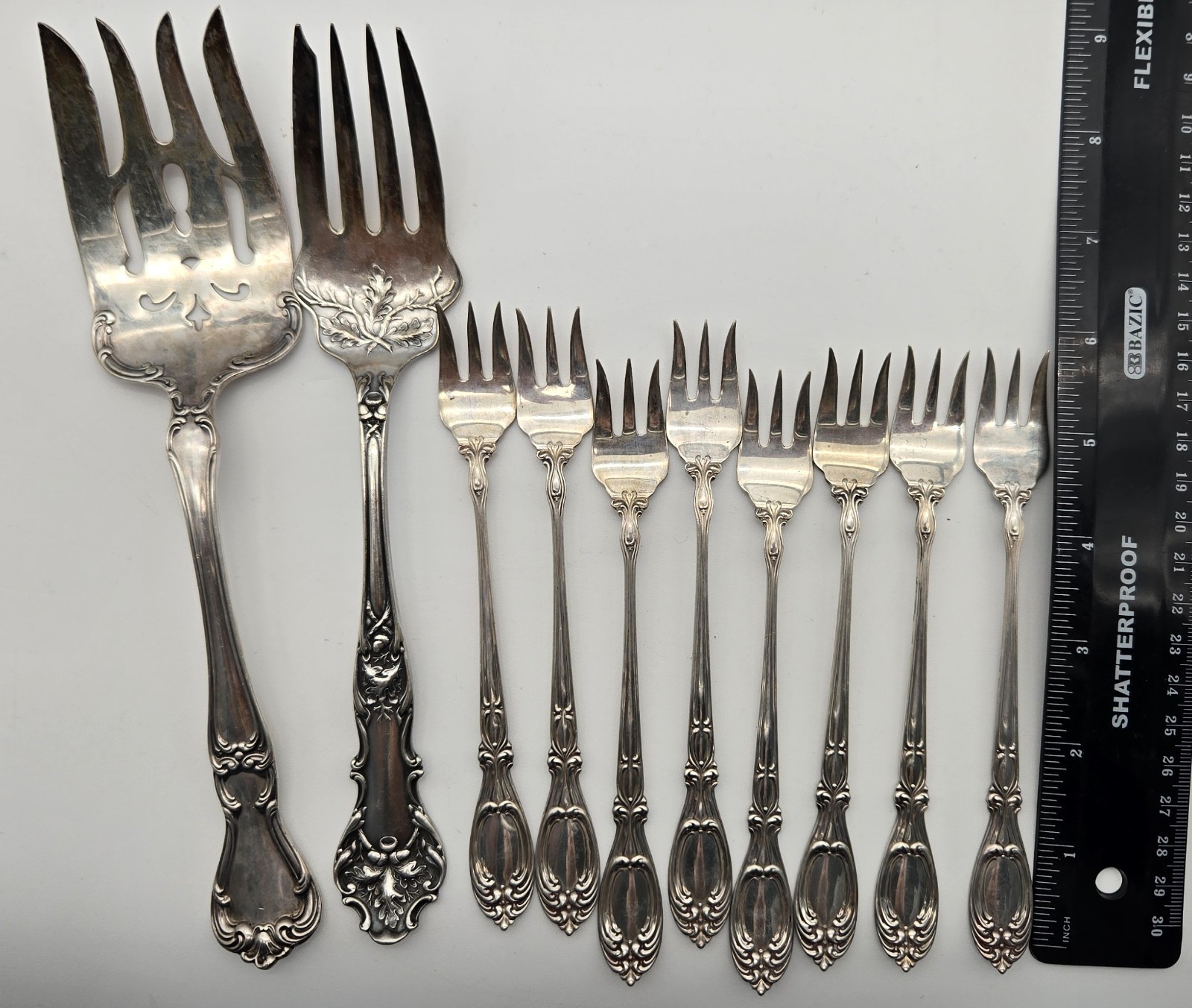 Antique 1905 Frank M Whiting Victoria-Florence Sterling Silverware Service for 8