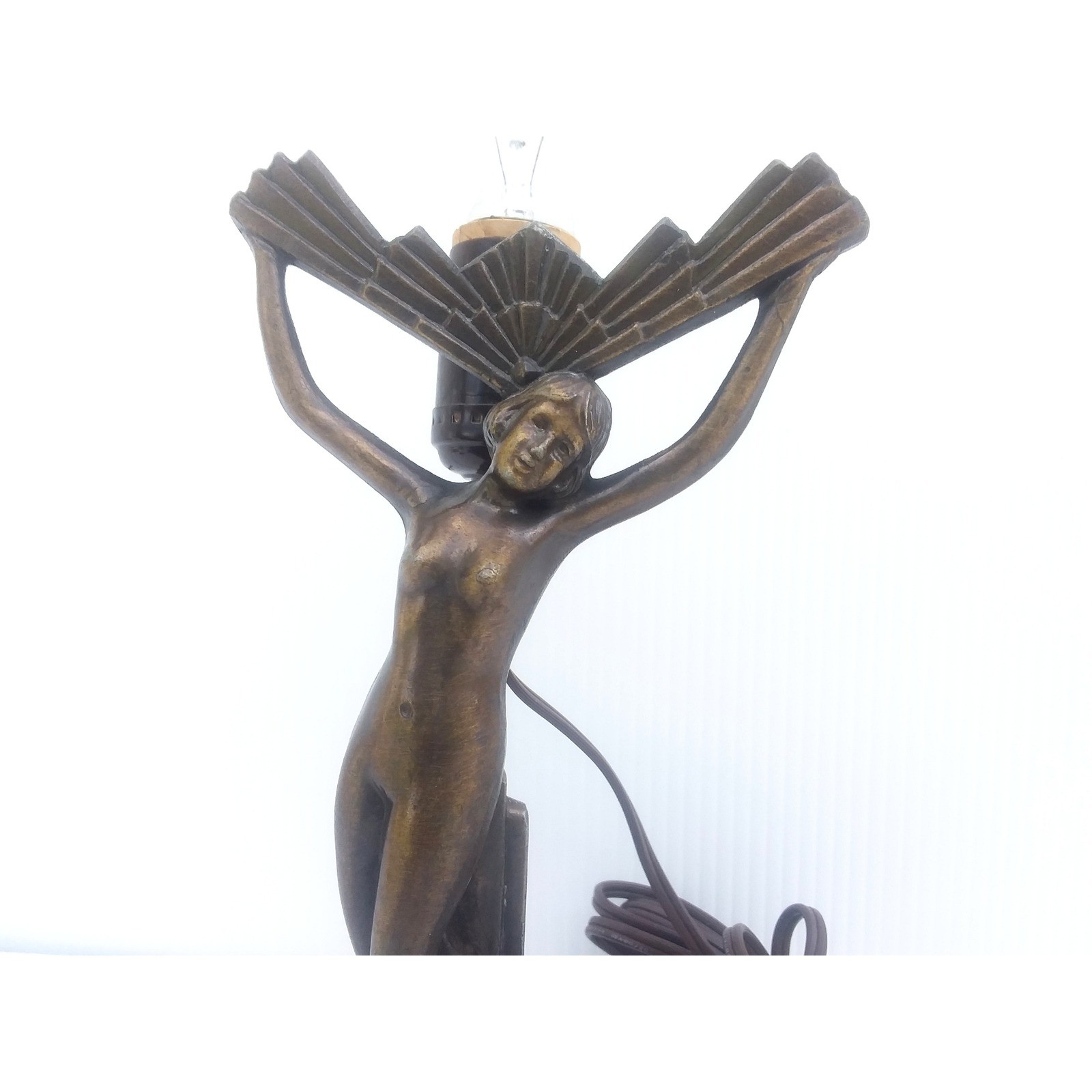 Art Deco Frankart Nuart Chandler II Lamp Nude Woman Winged Victory no Fan