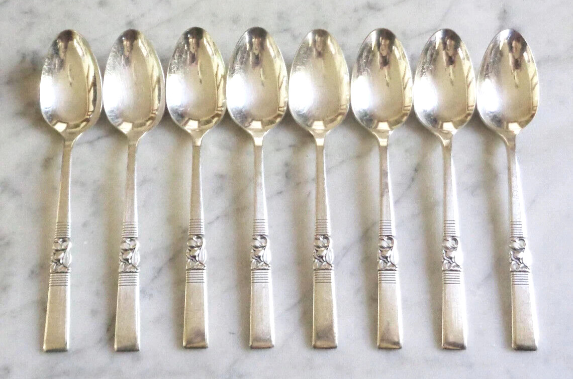 8 Community Silver Plate Morning Star 6 1/8 inch Teaspoons, 2 Sets available