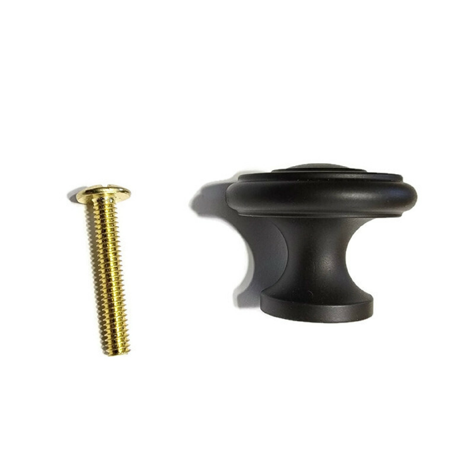 Black Cast Brass knob – 1 1/4″ Black Brass Knob – Cabinet Knob