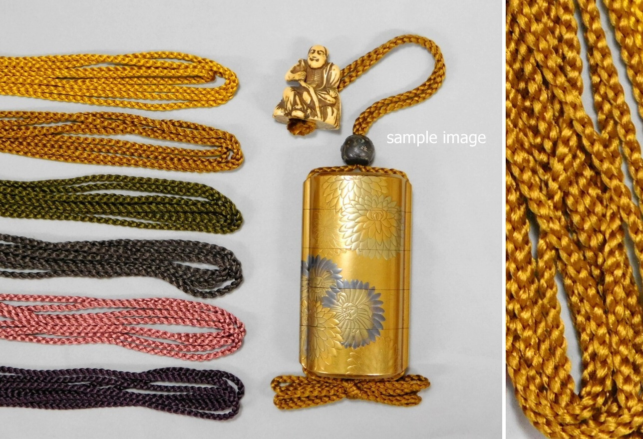 Dark gold – Inro Himo Silk Cord for Japanese Antique inro , Netsuke , Ojime