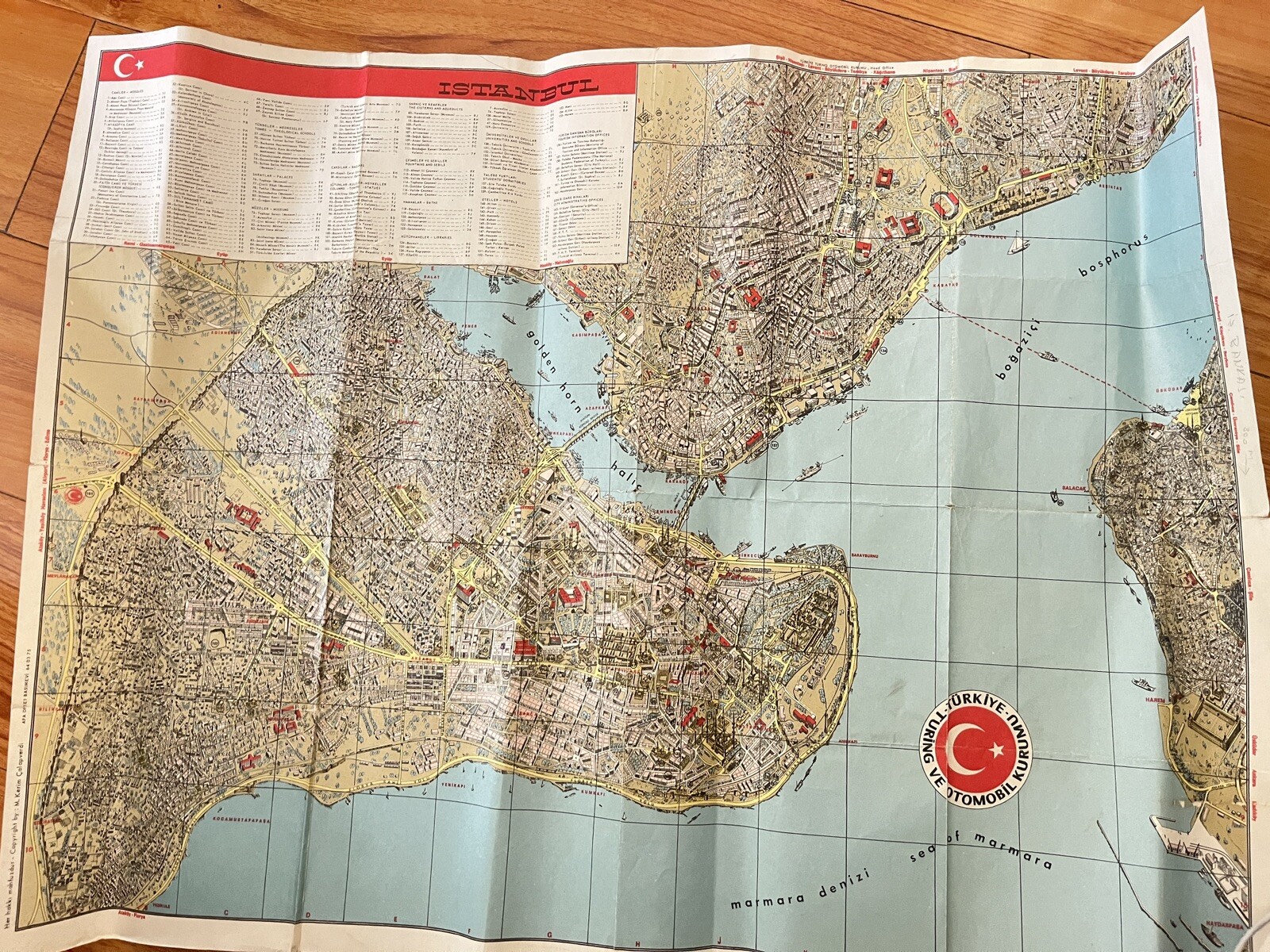 CONSTANTINOPLE City Plan Turkey VTG By Kerim Calapverdi