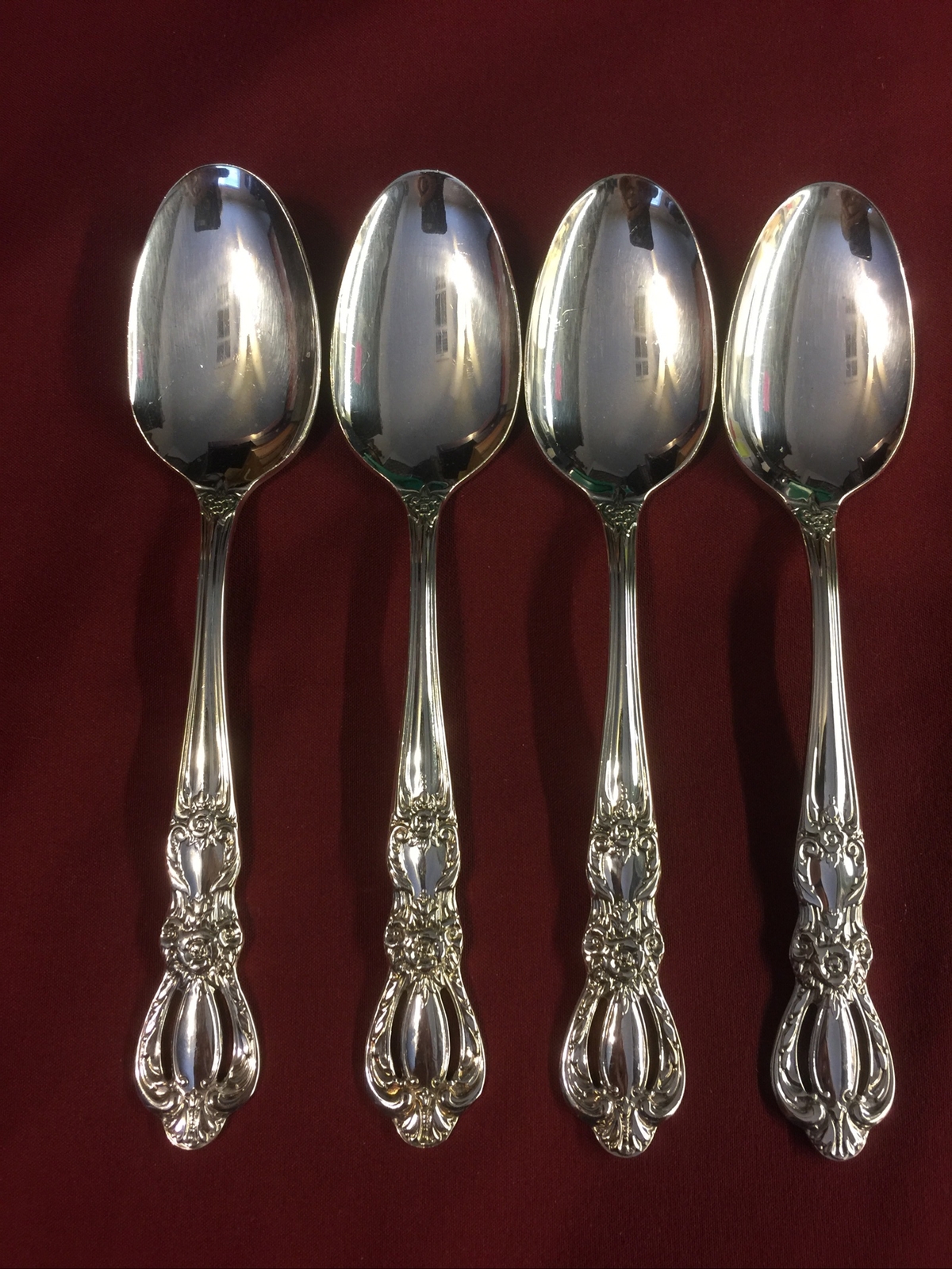Grand Heritage International Silverplate 4 Teaspoons NOS NEW!