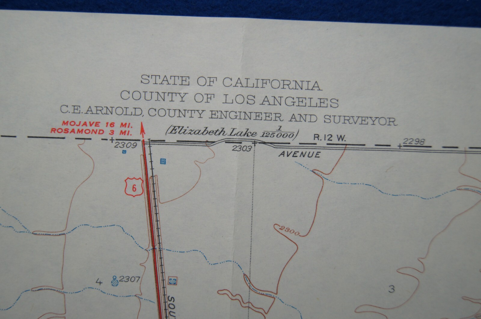 Vintage 1949 USGS Topo Map Oban / Lancaster, California 17 X 25″ Antelope Valley