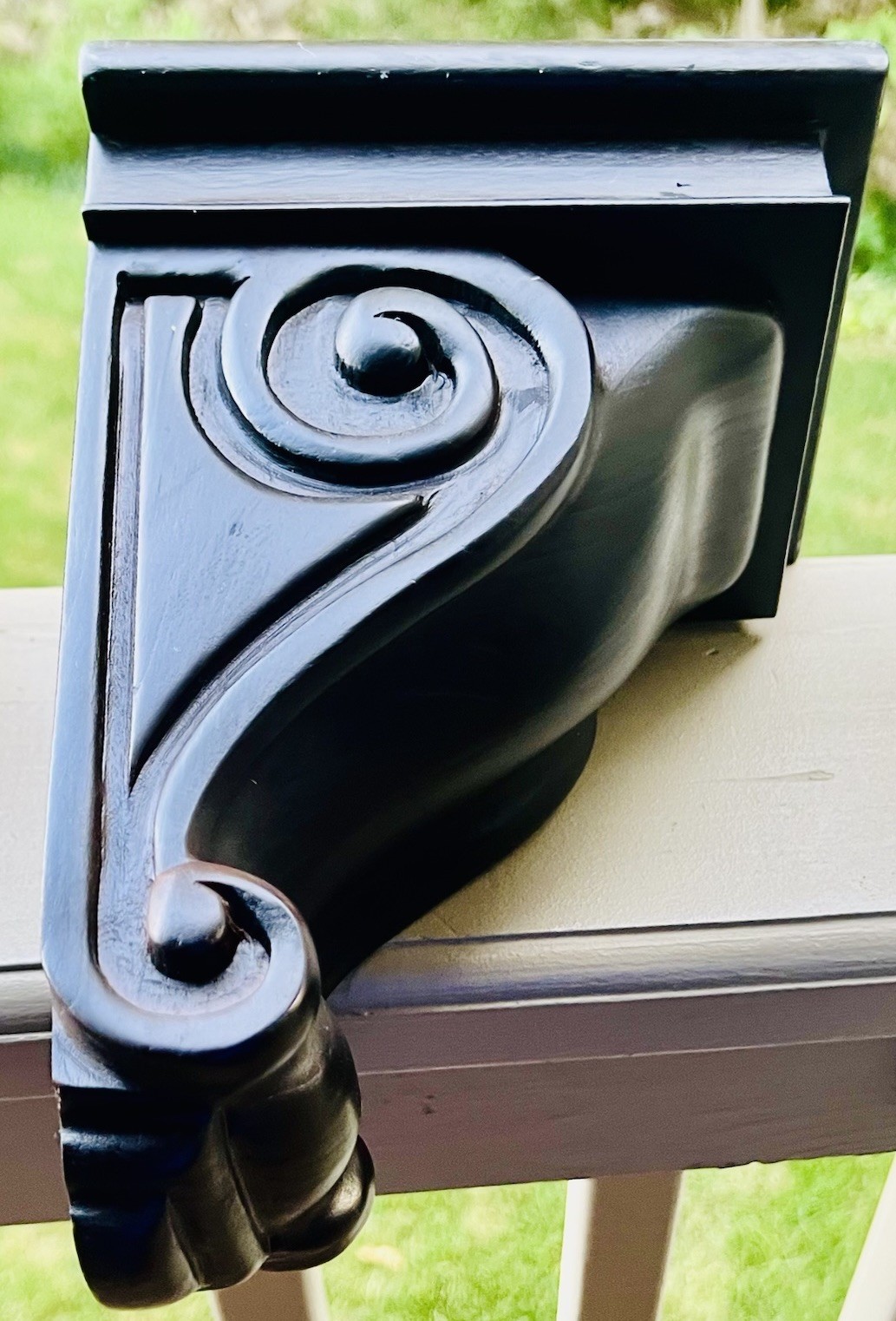 Set of 2 Solid Wood Corbels 8×6 Stained Decorative Architectural Shelf Bracket