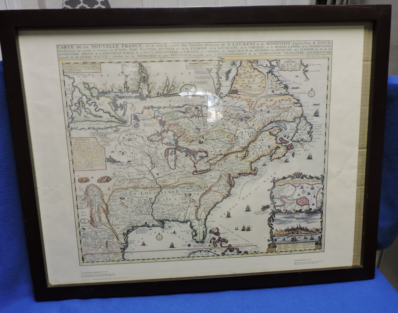 NEW FRANCE IN 1719 Repro Map 17.5 x 23 inches Carte de la Nouvelle France
