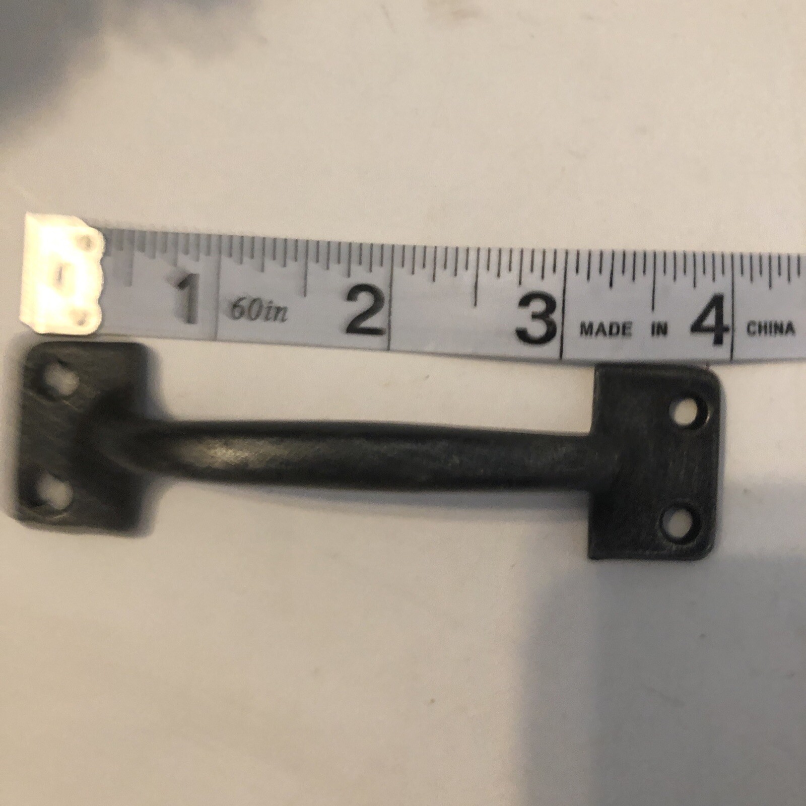 NOS Vintage 4″ Door / Drawer Handle – Hammered Black / Gray – Free Shipping