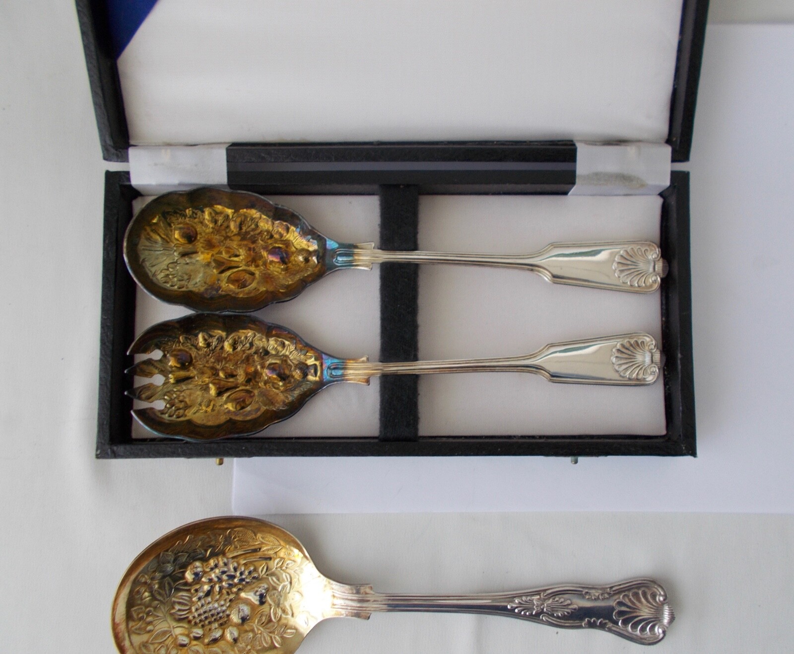 Holiday Serving Set, Sheffield Silver Plate Serving Pieces, Fork & Spoons