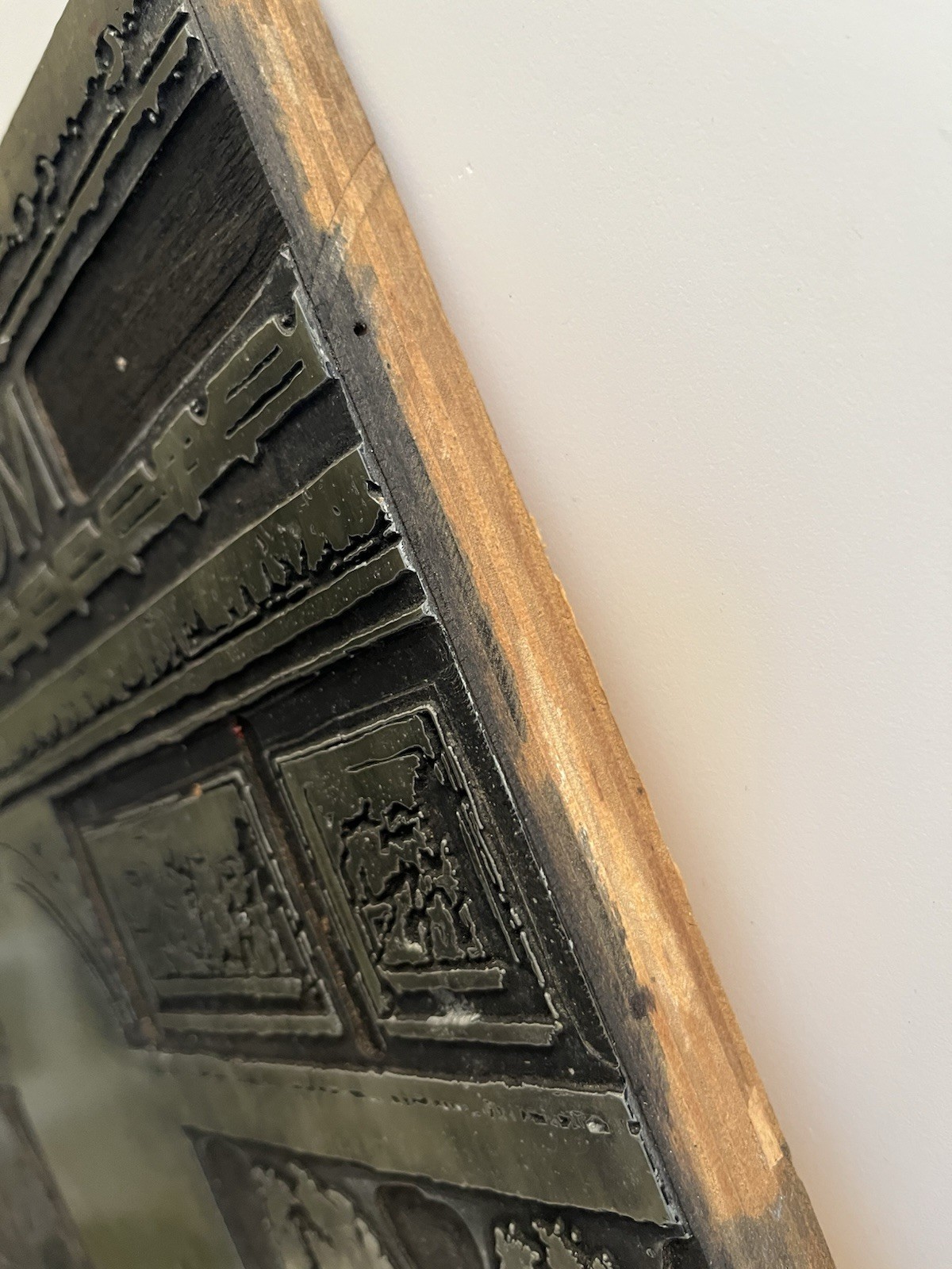 Mon Triomphe Cologne 1970s Large Letterpress Plate Print Block Architectural