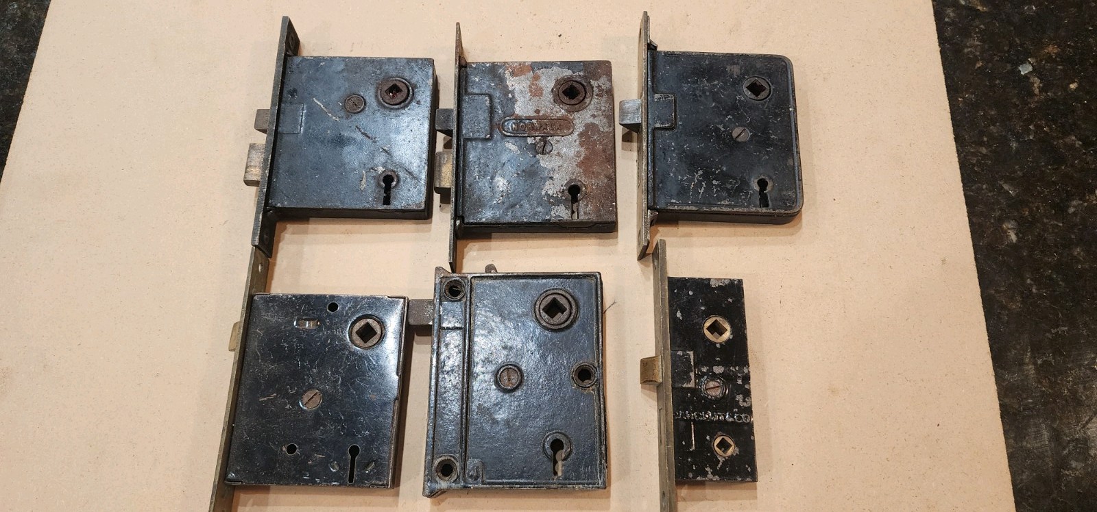 Antique Mortise Lock Lot of 6 Sargent & Co. Norwalk unbranded