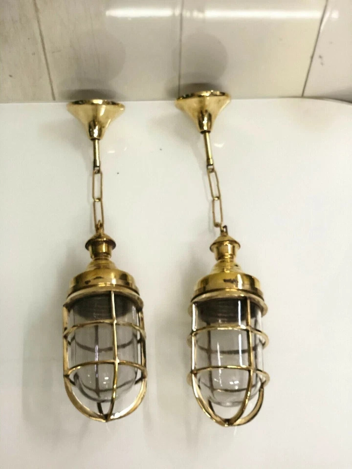 Nautical Ship Marine Solid Brass Hanging Cargo Pendant Light