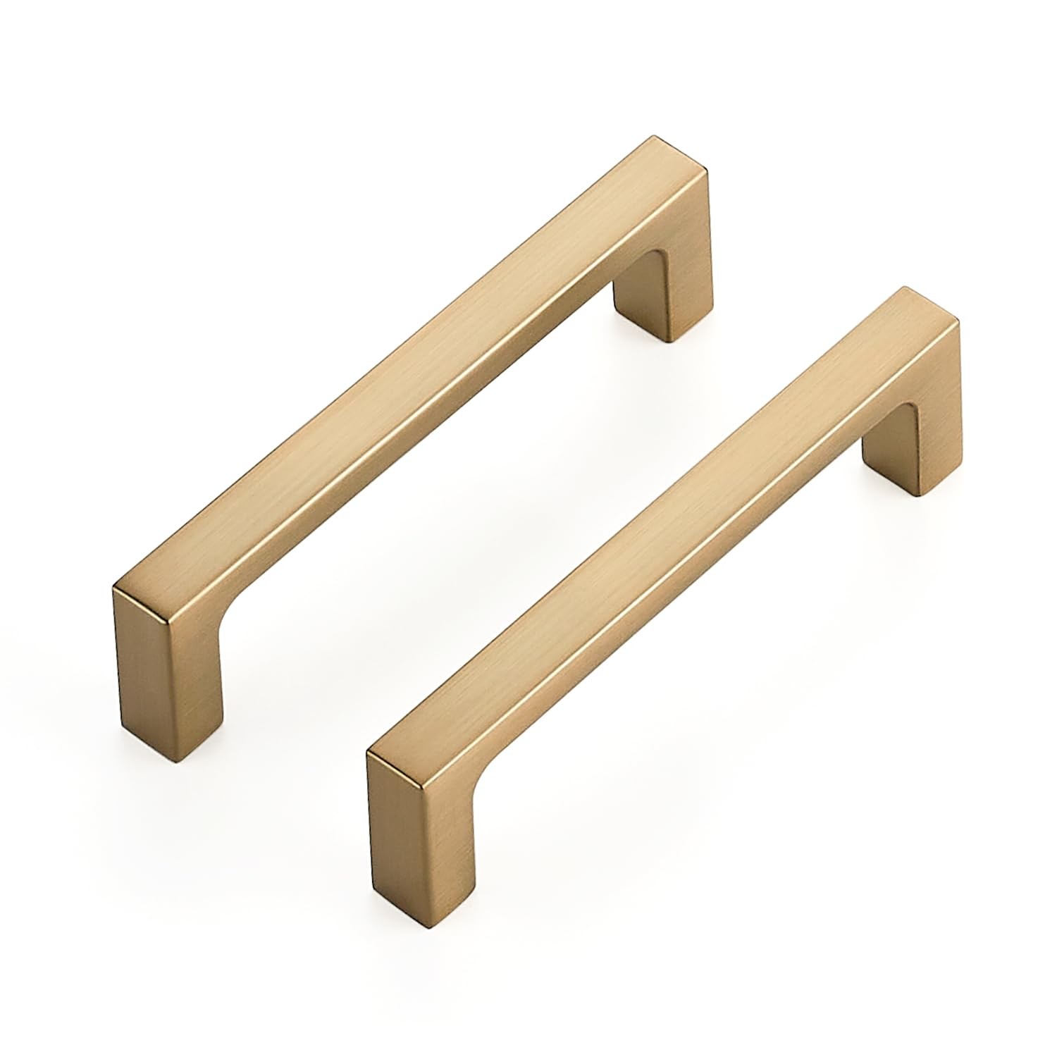 Ravinte 10 Pack Solid 3-1/2 Inch Kitchen Square Cabinet Handles Champagne