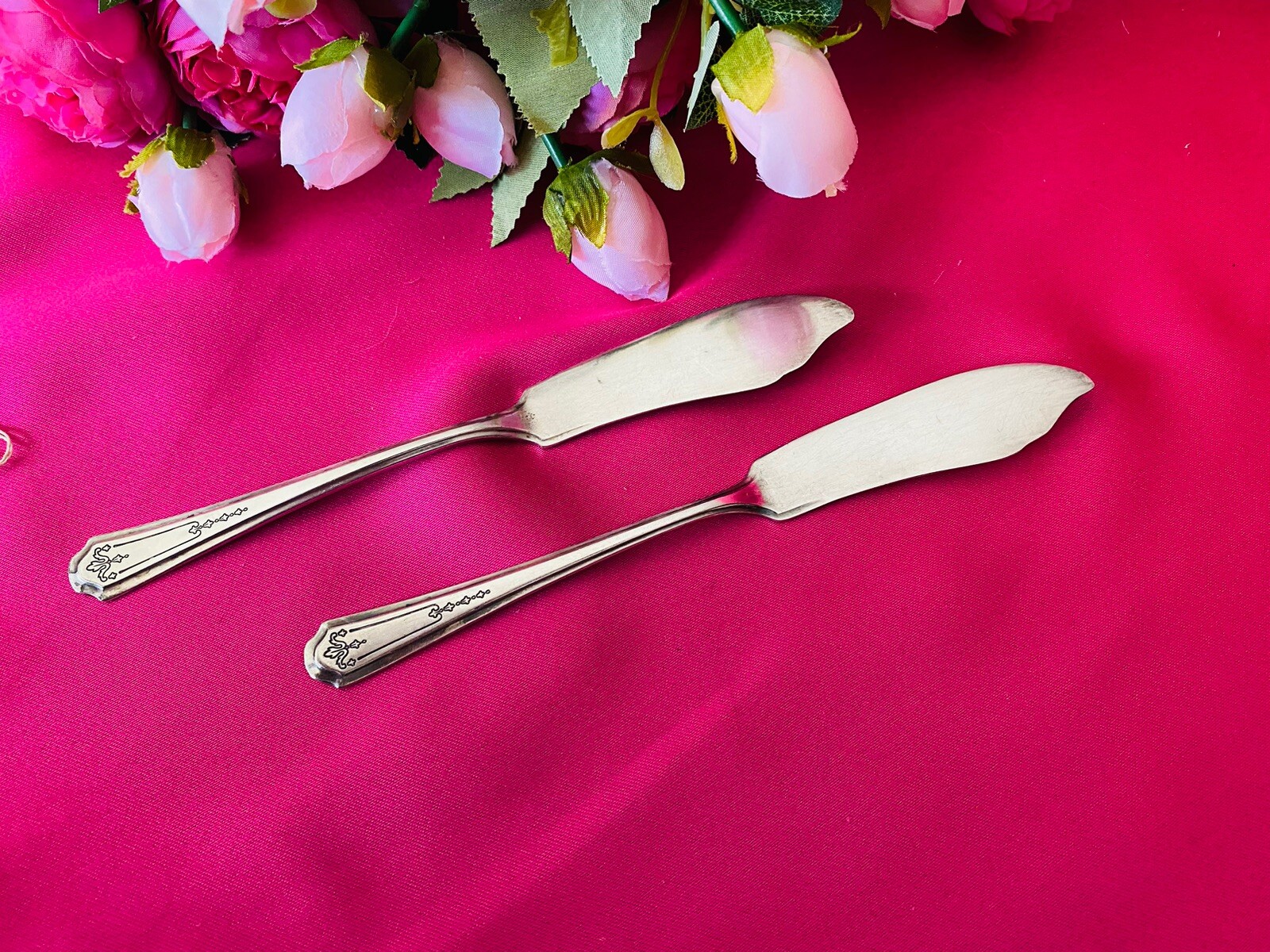 ELITE / ASTOR / PRESIDENT 1923 Butter Knife Spreader Oneida Comm 2 Knives