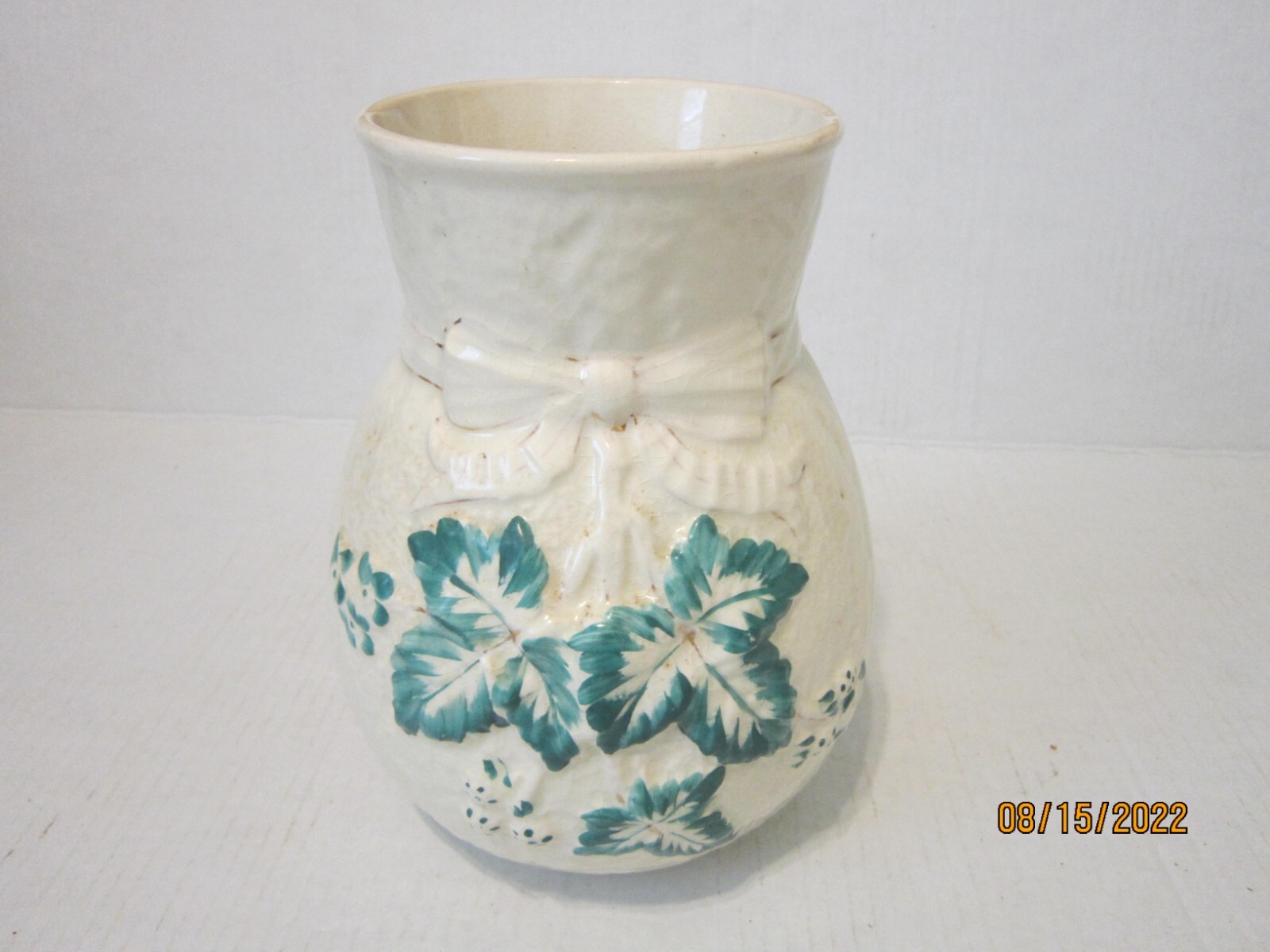 Avalon Faience Haynes Pottery Baltimore MD Majolica Vase Blackberry Pattern 1872