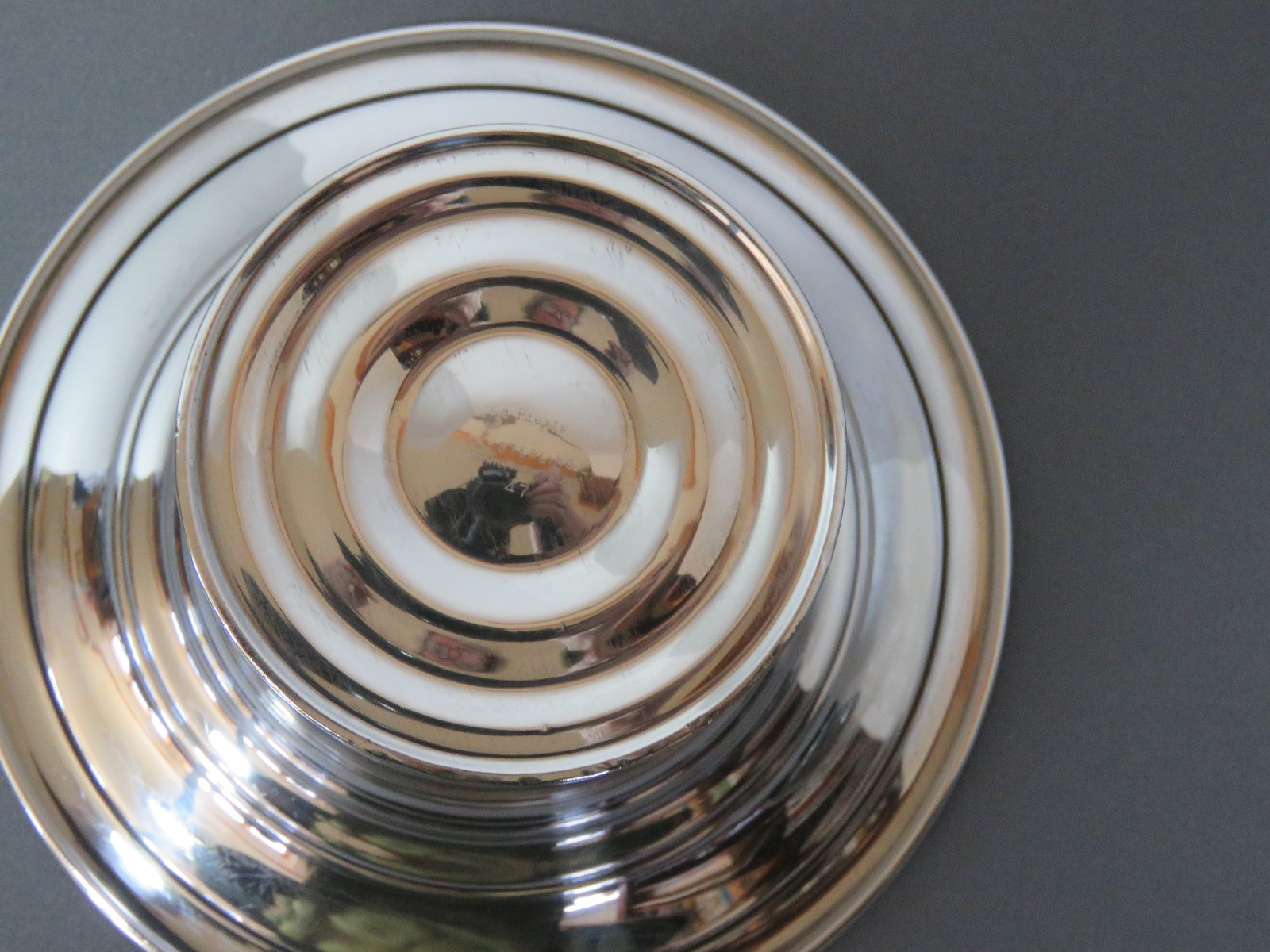 Antique La Pierre STERLING .925 Pattern 47 Plain 6 inch Round Compote Weighted