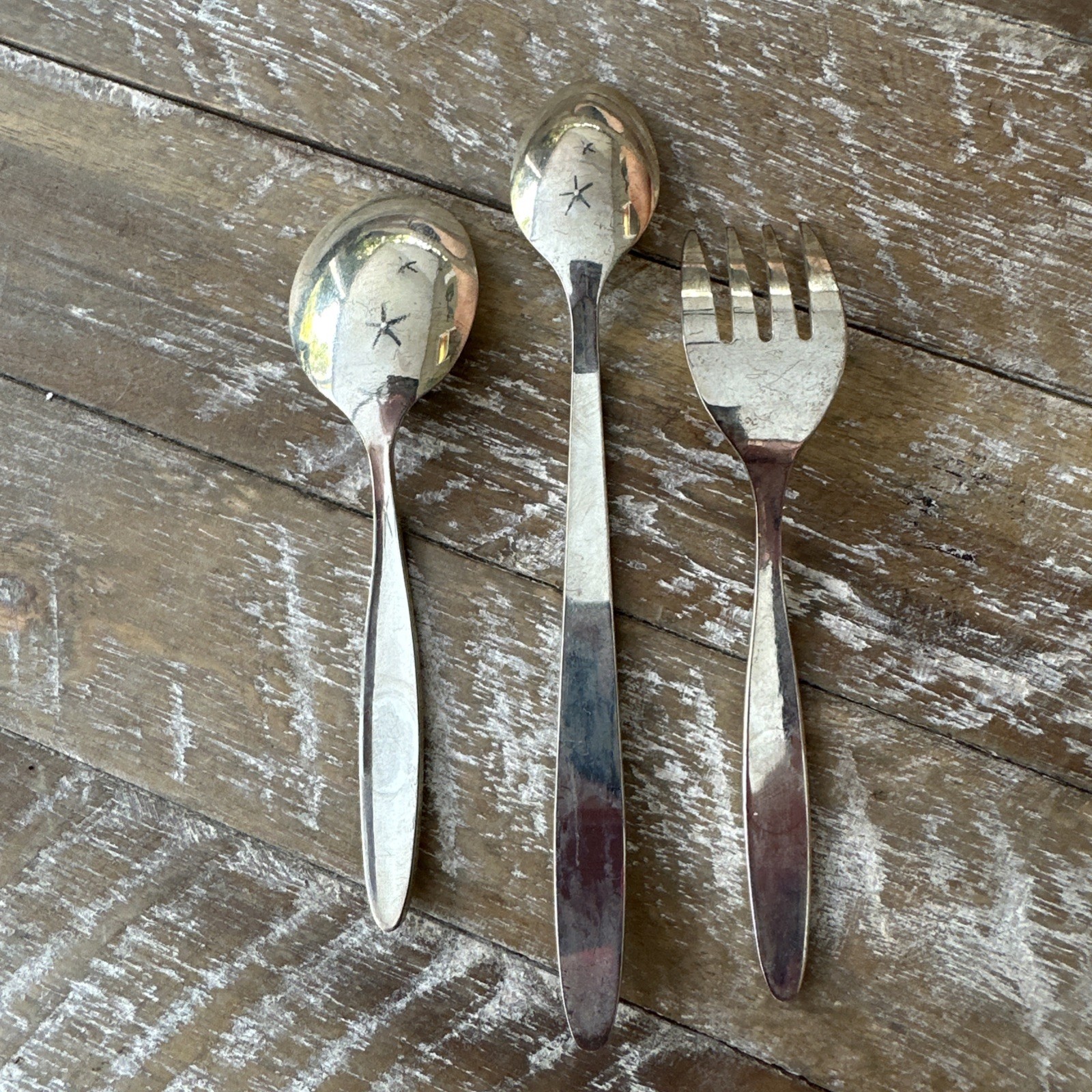 Vintage Silver-Plated Baby Spoon & Fork Set