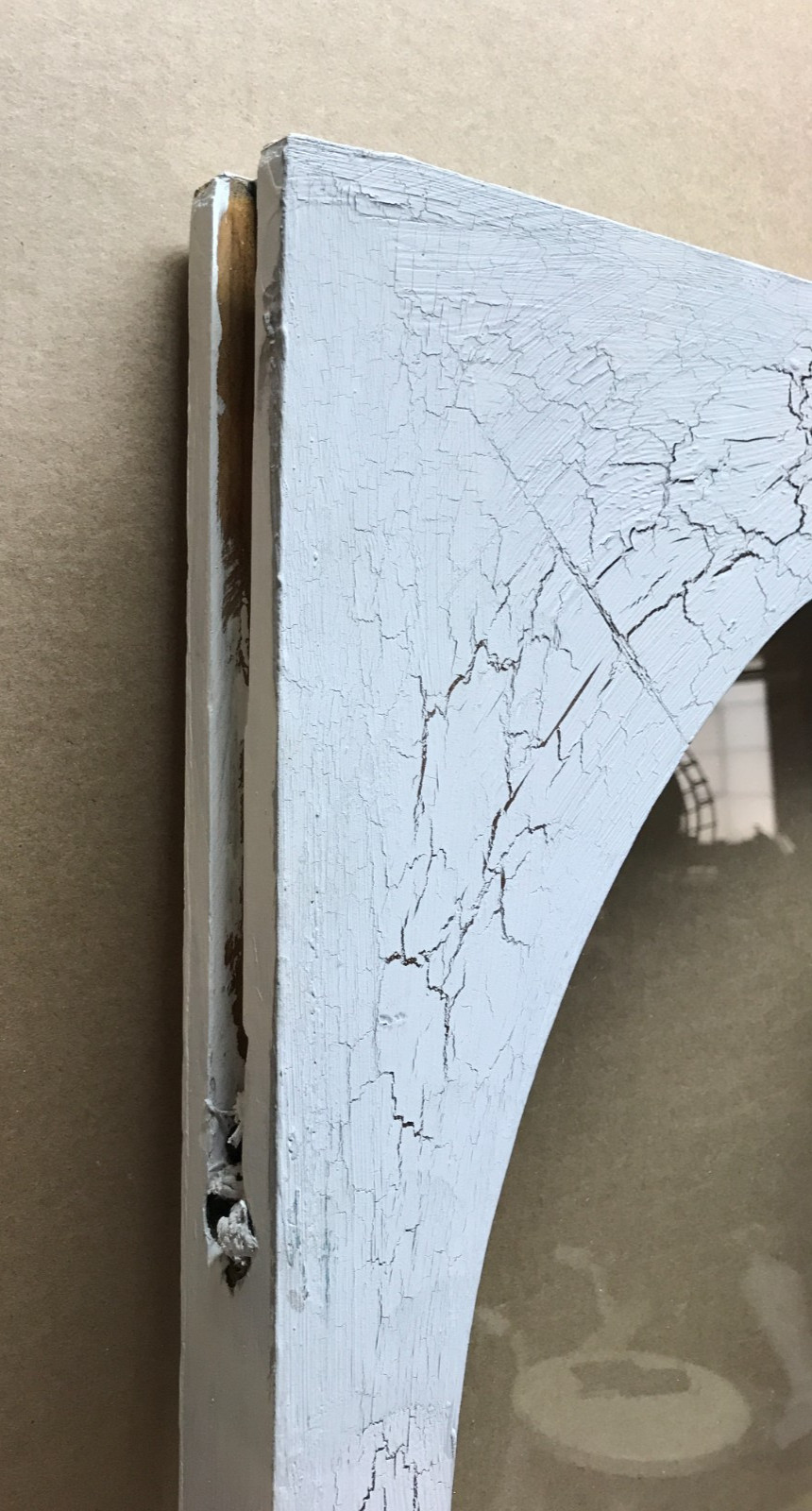 Antique VTG 4 Lite Shabby Arch Dome Glass Top Window Sash 27×41 Old 1211-26B