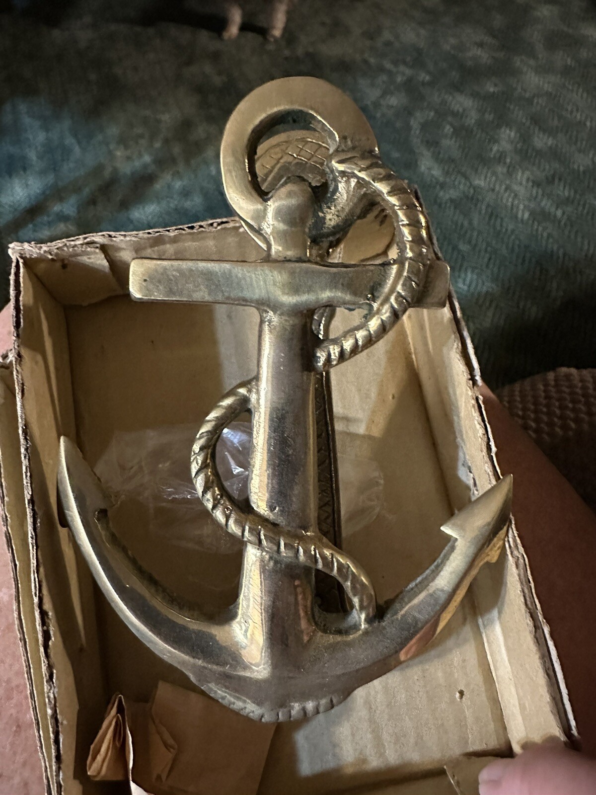 Nautical Solid Brass Anchor Ship’s Rope Design Vintage Door Knocker