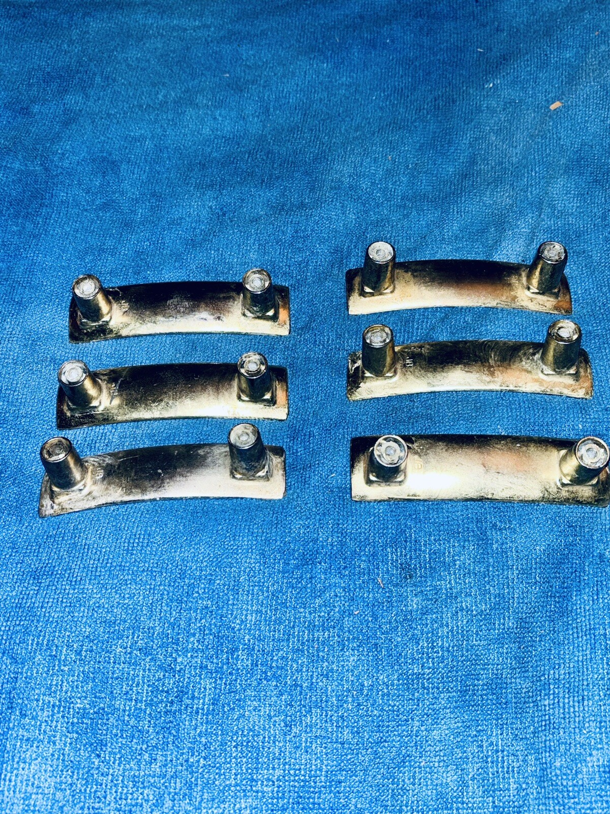 6 Vintage Drawer Pulls 4” 3” OC JB