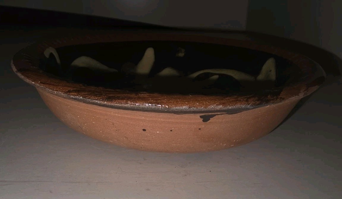 Colonial Williamsburg Restoration Pottery Redware Swirl Candy Dish Bowl. AS IS