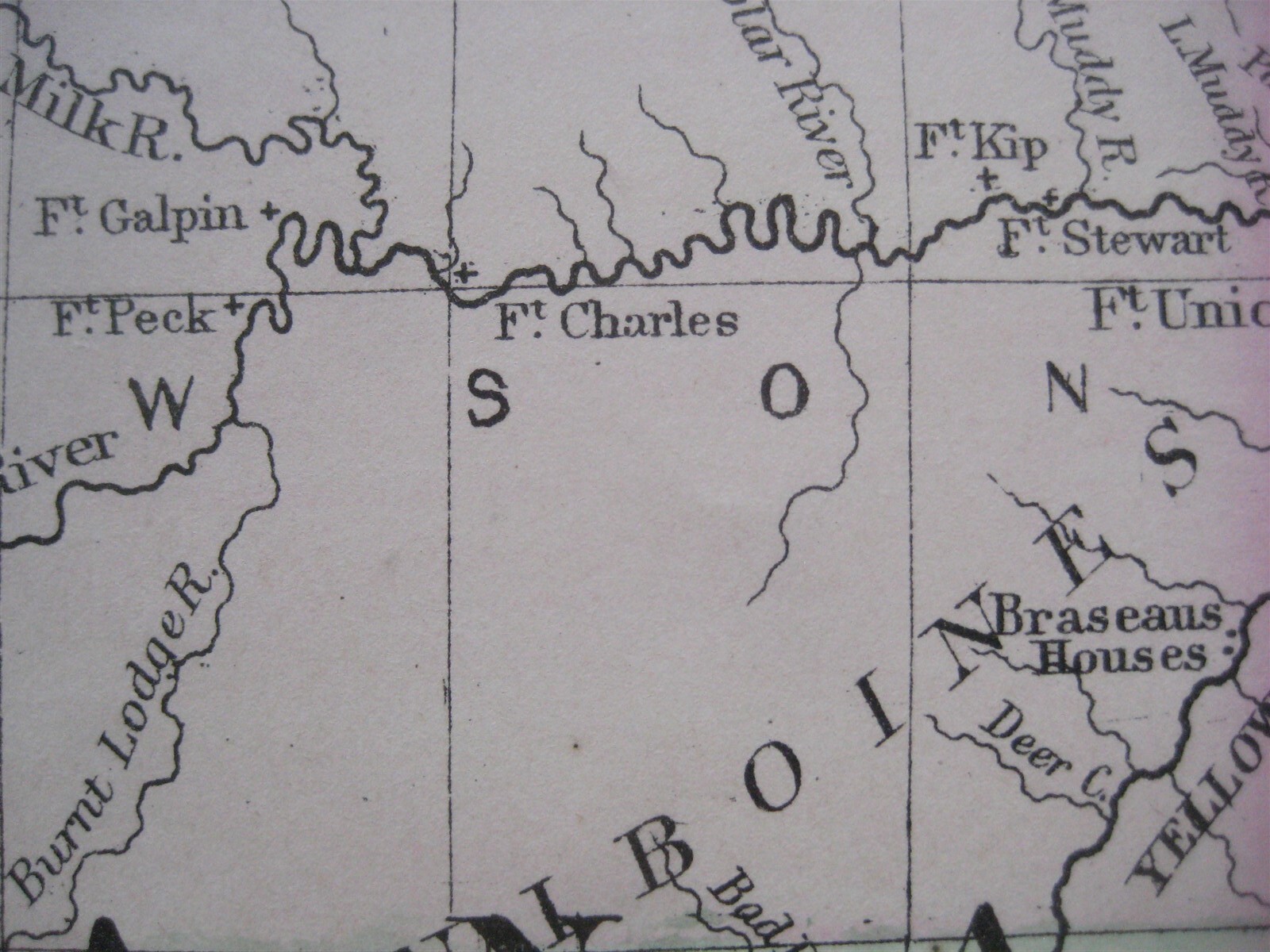 Original Color 1874 Mitchell Map COLORADO WYOMING DAKOTA MONTANA Trading Posts