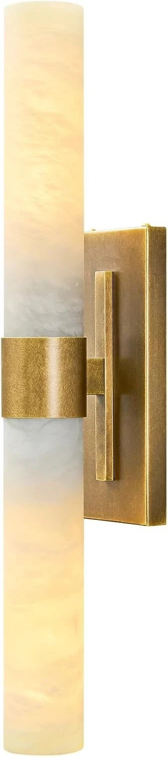 23″ Antique Brass Wall Sconce with Bronze-Colored Marble – Rust-Resistant Vintag