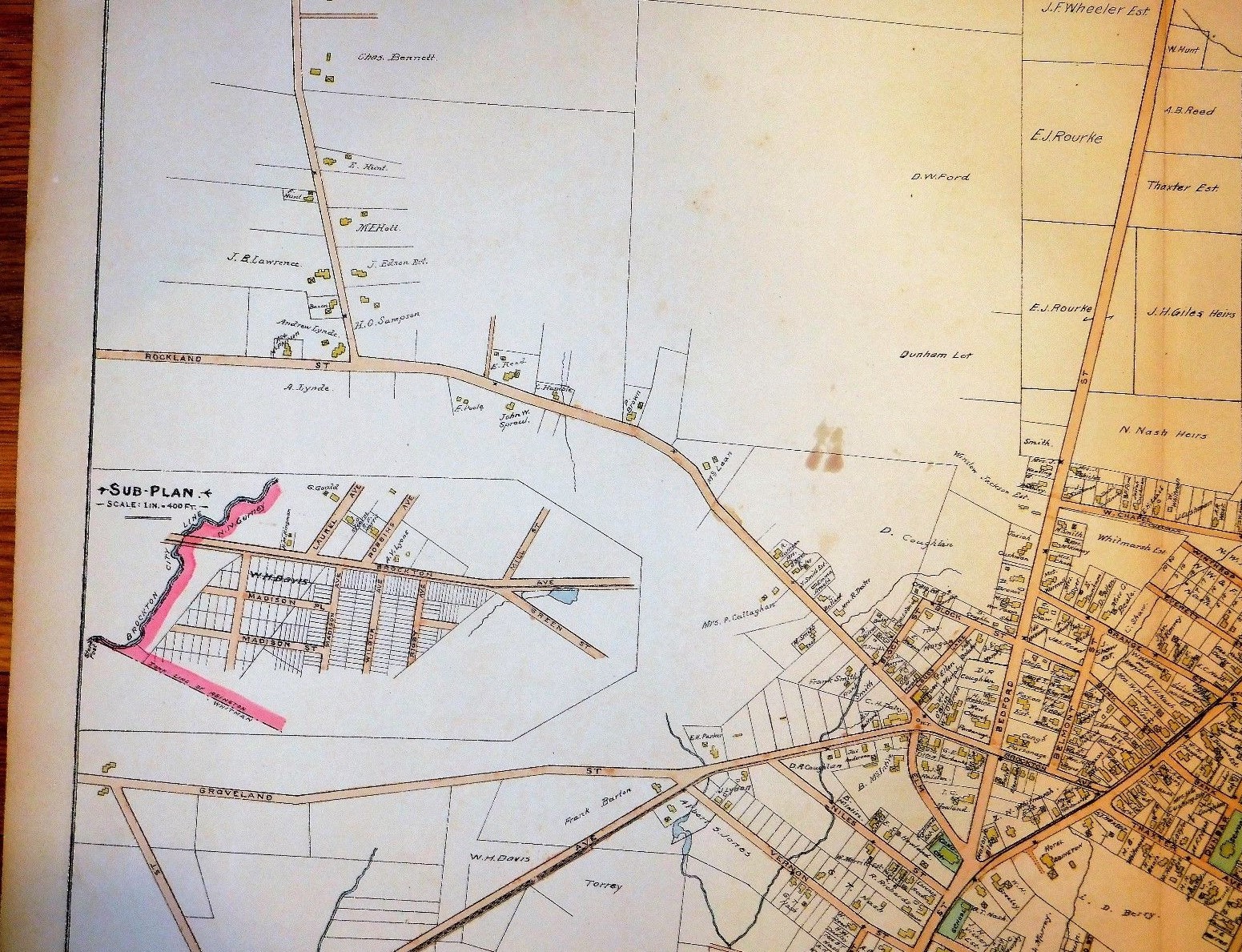 1903 Map Abington Centre Mass Map Old Original Atlas,Handcolored Vintage,Old,MA