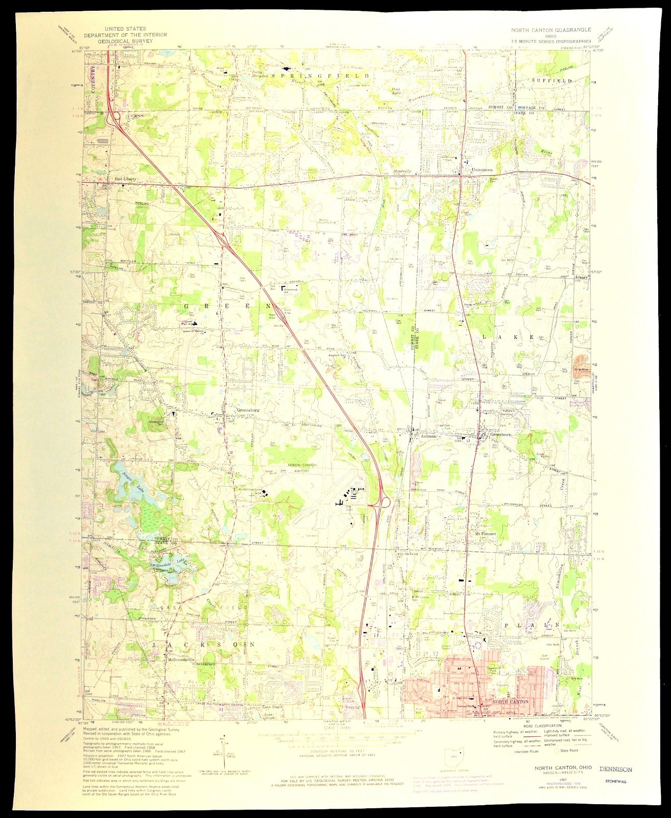 North Canton Map of Uniontown Ohio Greentown Greensburg Mcdonaldsville Aultman
