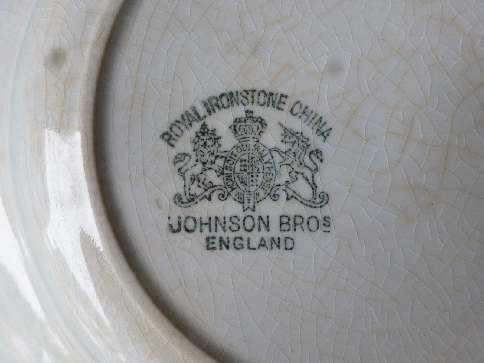 Three Farmhouse Stained & Crazed Johnson Bros Royal Ironstone China Soup Bowls