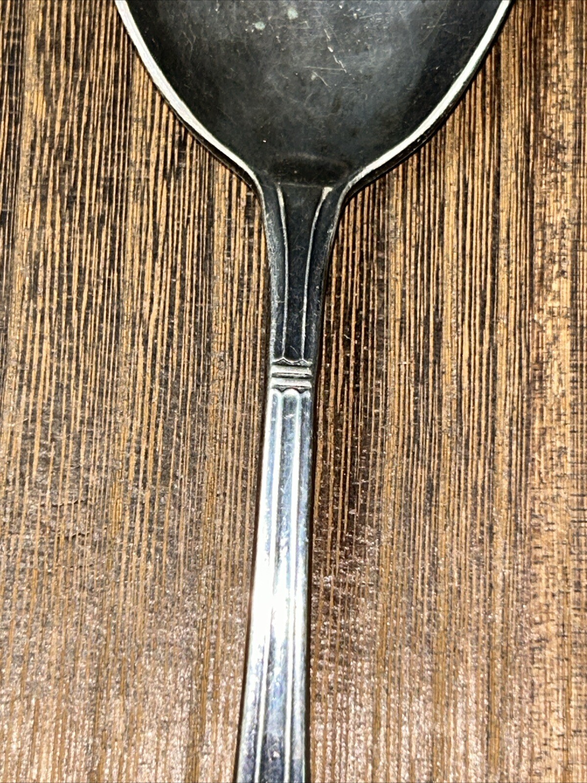Vintage Court Silver Plate Serving Spoon 7 3/4″ Plate Damage