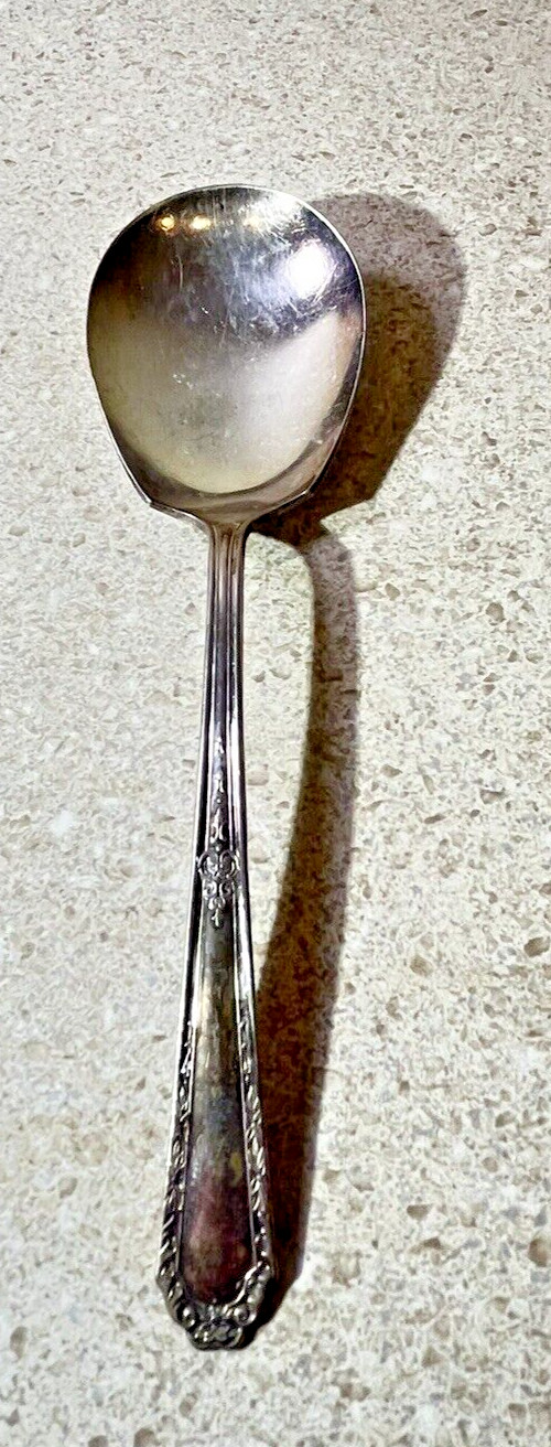 F639~ Monroe Silver Co Silverplate Diana Pattern Shovel-Shaped Serving Spoon