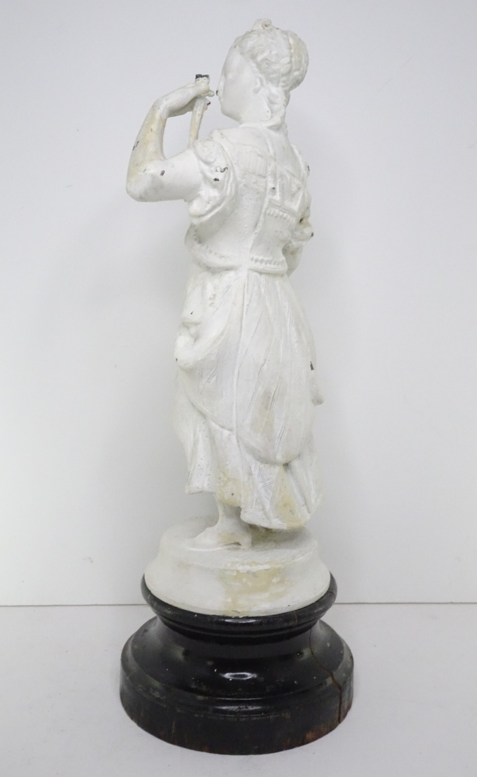 Pair Victorian Spelter French? Figurines, Man & Lady, Painted White, Antique