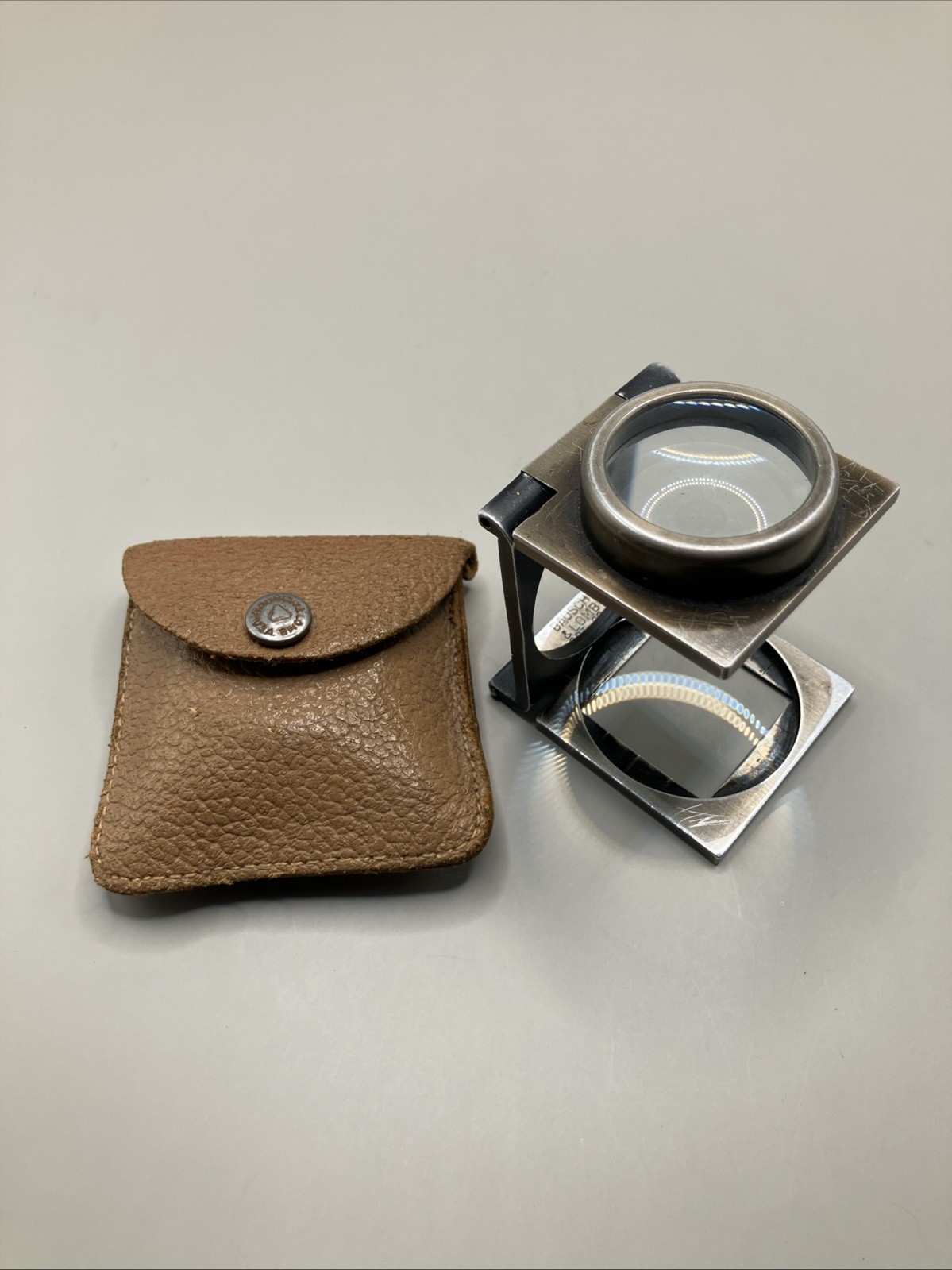 Vintage Bausch & Lomb Folding Magnifying Glass Loupe Linen Tester BH
