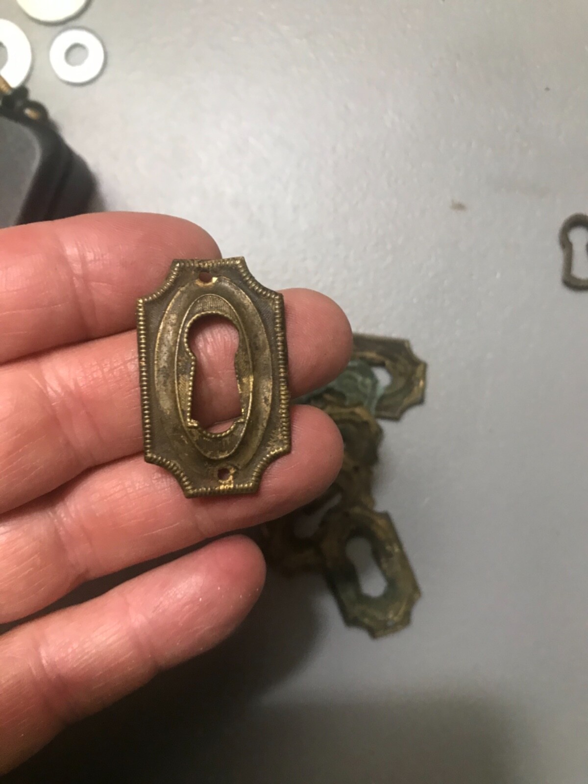 RARE 18th/19th CENTURY PERIOD FANCY HEPPLEWHITE KEYHOLE ESCUTCHEON Spectacular!