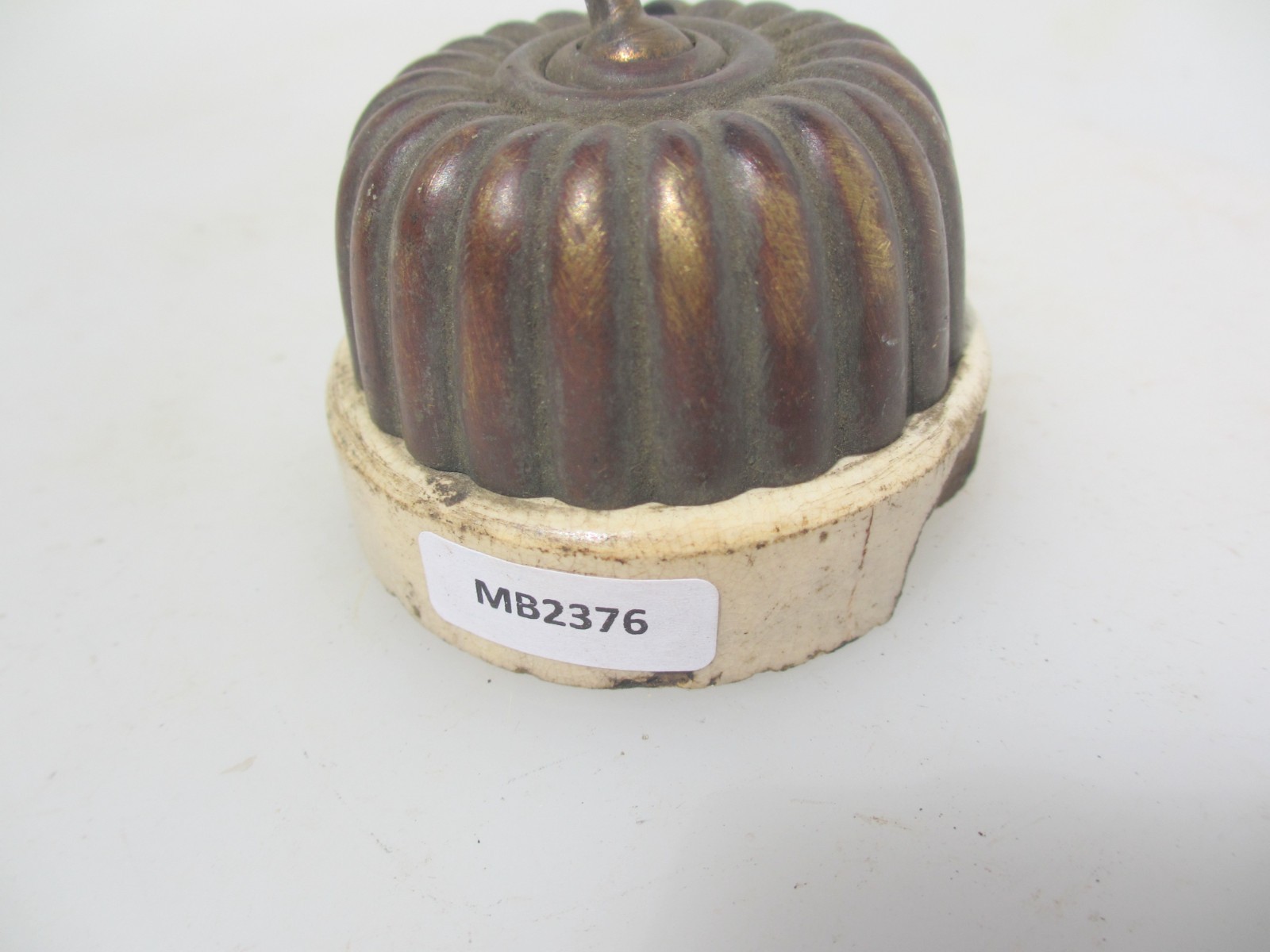 Antique Brass & Ceramic Light Switch Old Dolly Toggle Victorian Jelly Mould