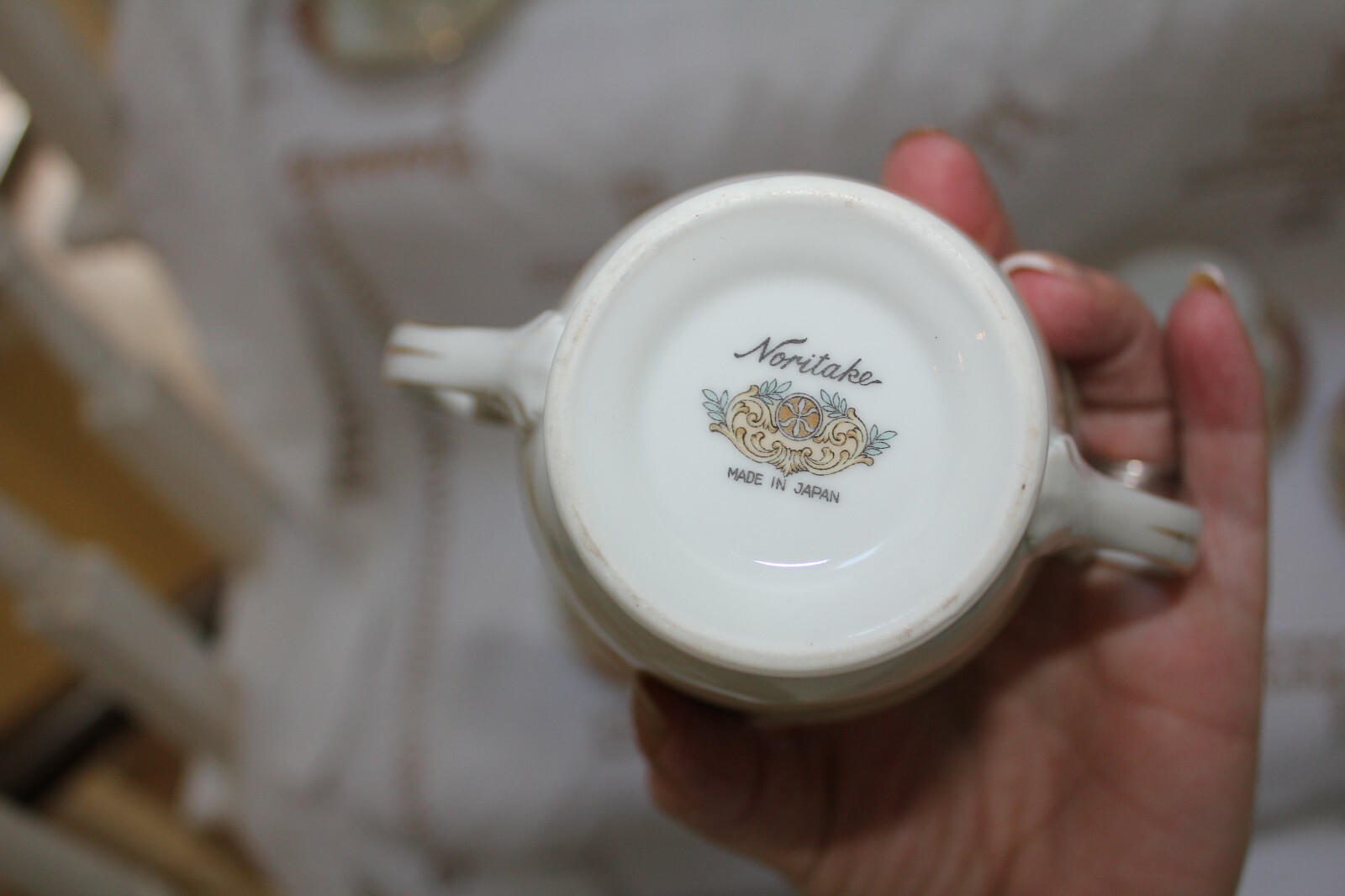 7763d Beautiful Noritake Coffee Set 15 Pieces c1947-49 Red & Cream Immaculate
