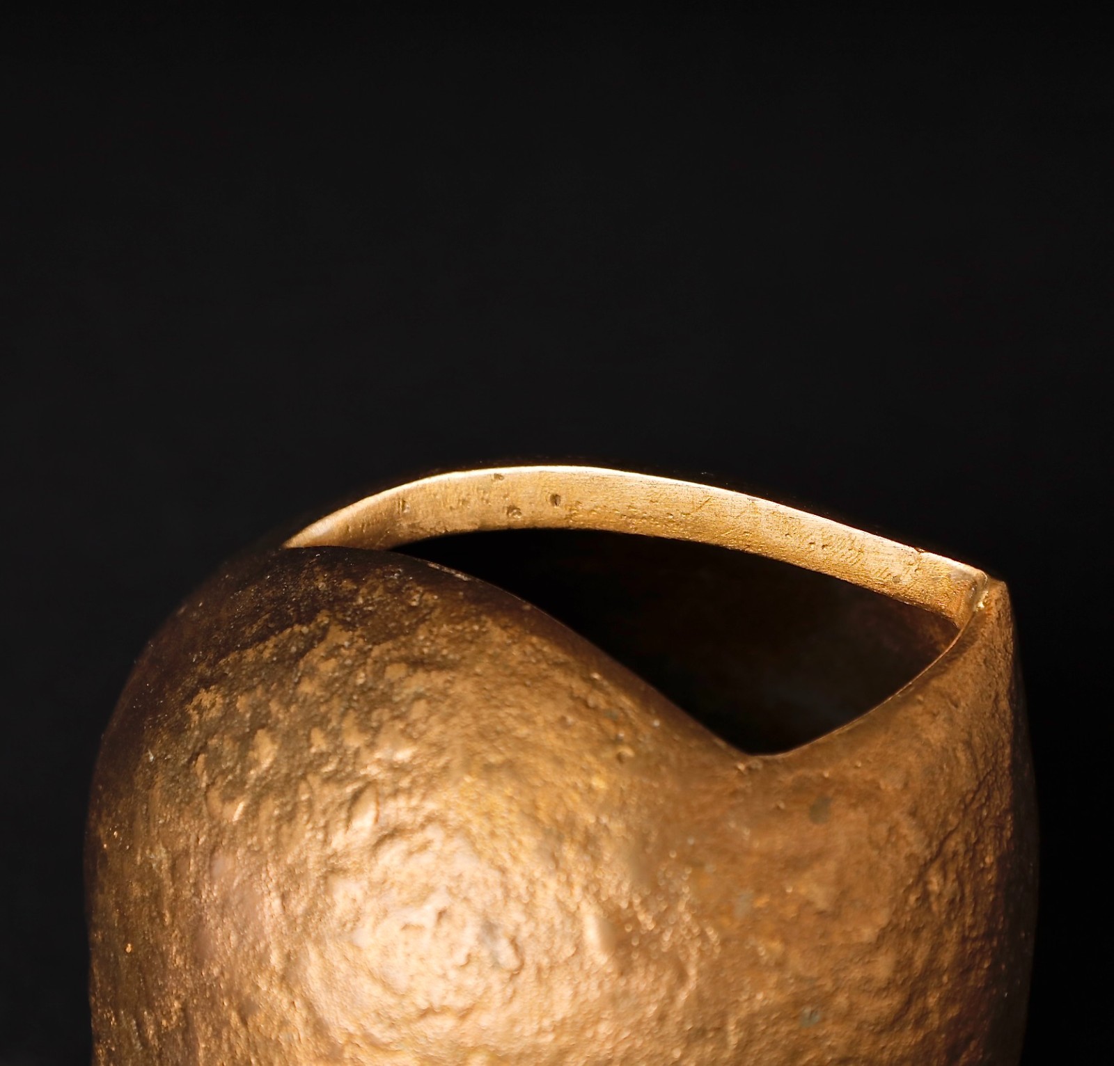 Unique shape Japanese Signed Bronze Vase by a Nitten Artist ZK78