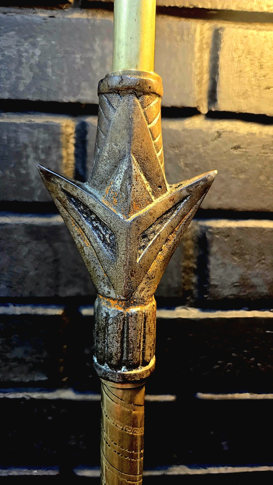 Antique Ornate Victorian Cast Iron & Brass Floor Lamp