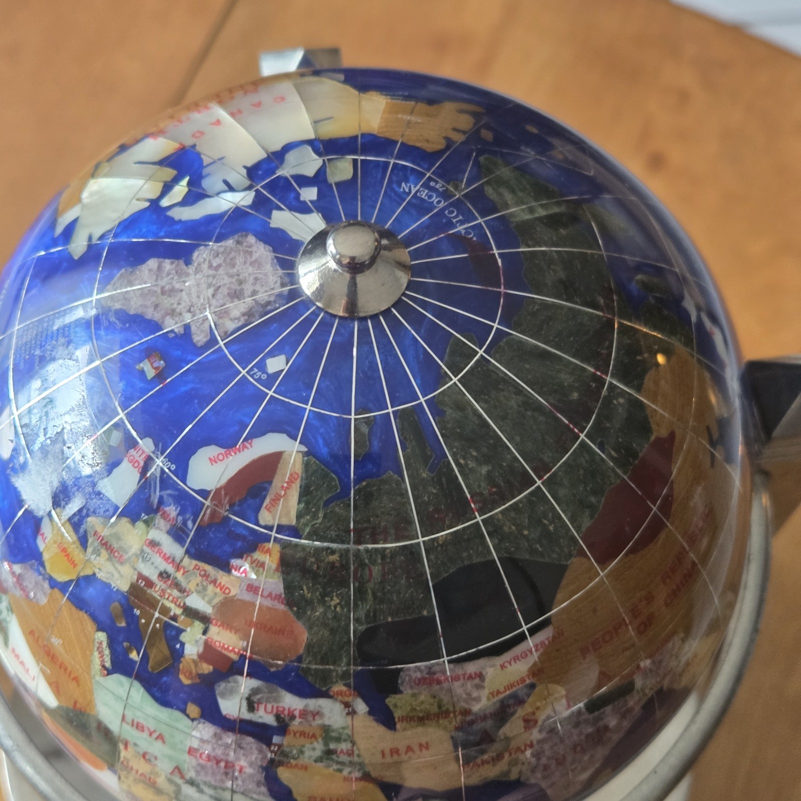 Gemstone World Globe With Rotating Base Vintage