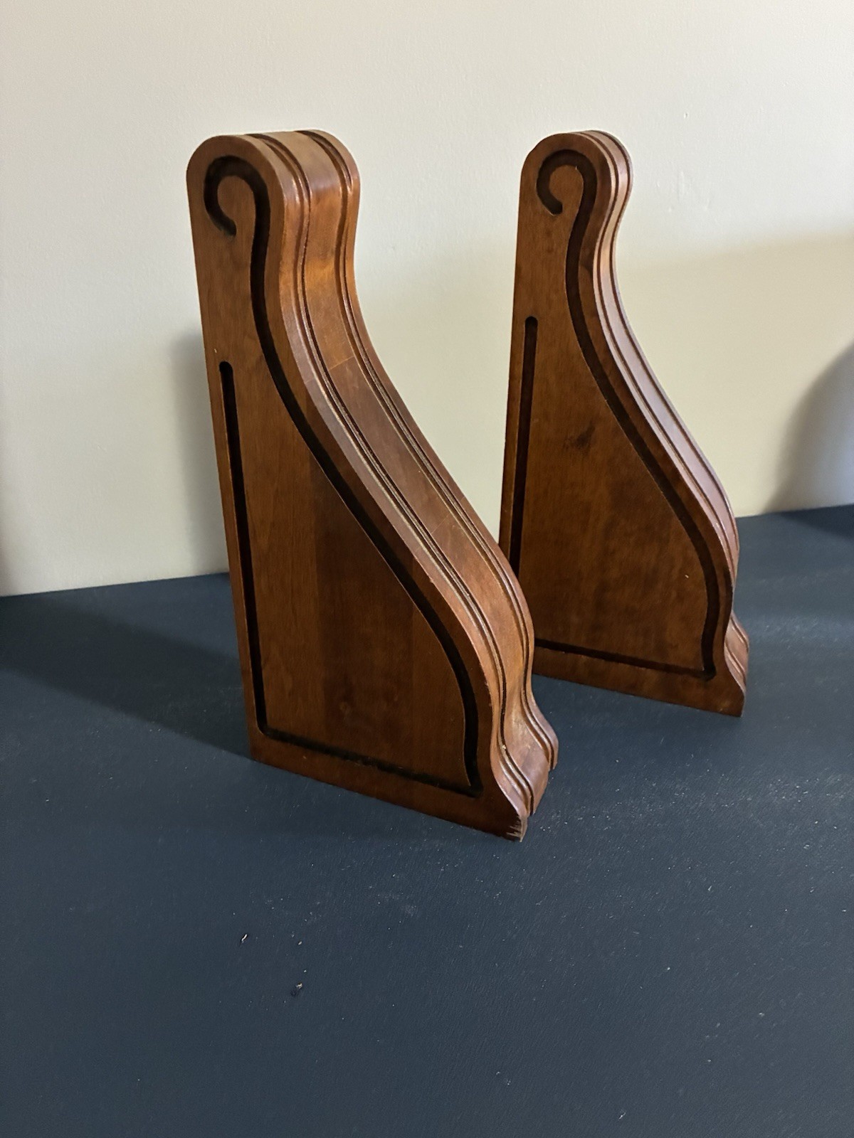 Antique Vintage Architectural Salvage Lot of 2 Shelf Ends