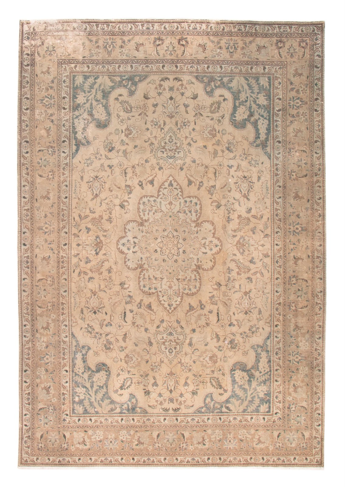 Vintage Hand-Knotted Area Rug 8’2″ x 11’10” Traditional Oriental Wool Carpet