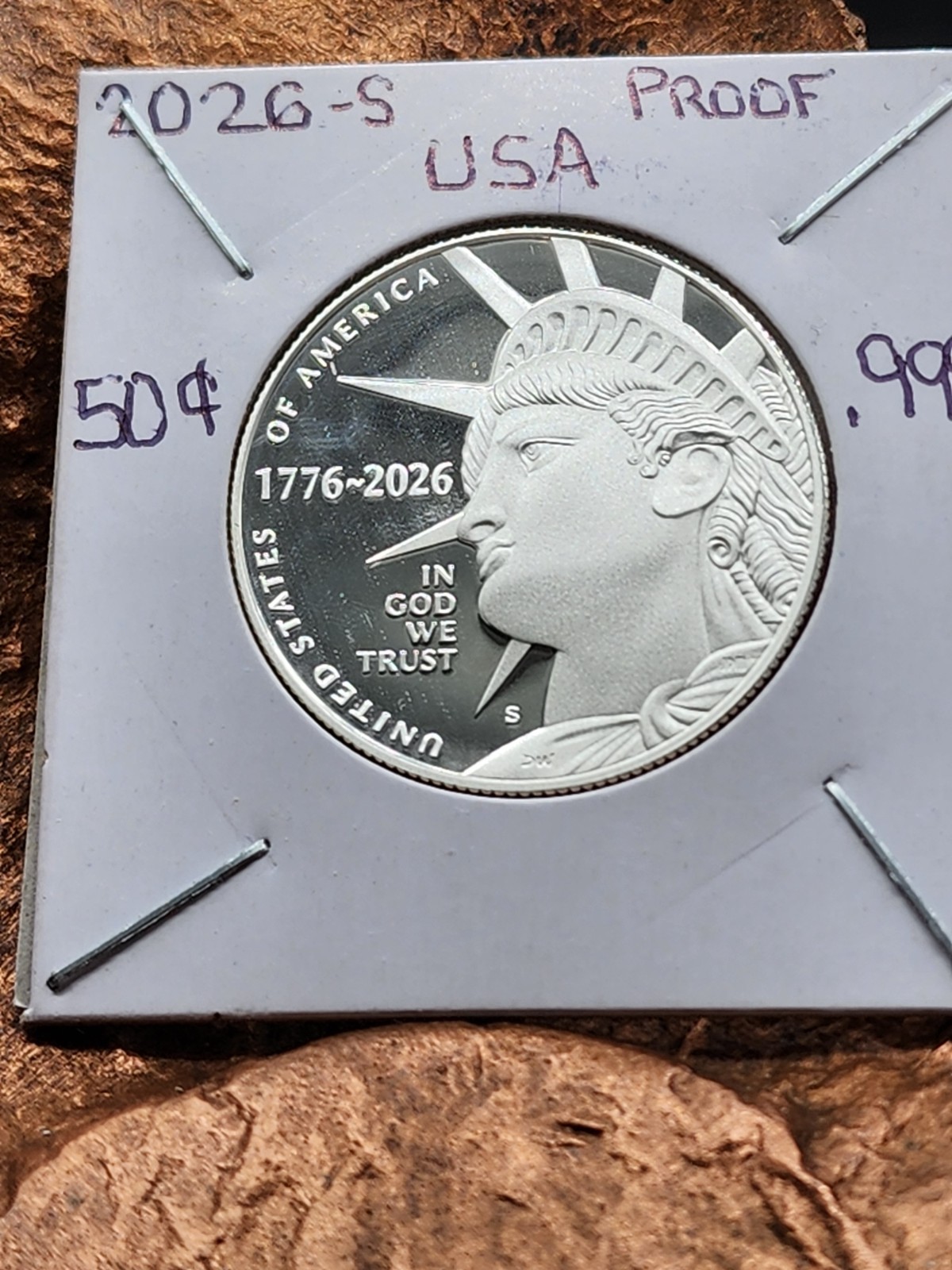 2026-S 99.9 % SiIver -Cam Proof Enduring Liberty Half DoIlar From U.S. Mint Set